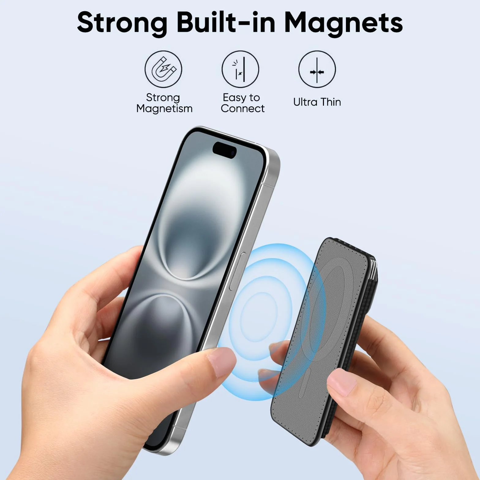 CaseBot Magsafe Wallet magnetyczny uchwyt na karty iPhone 16/15/14/13/12 RFID włókno węglowe