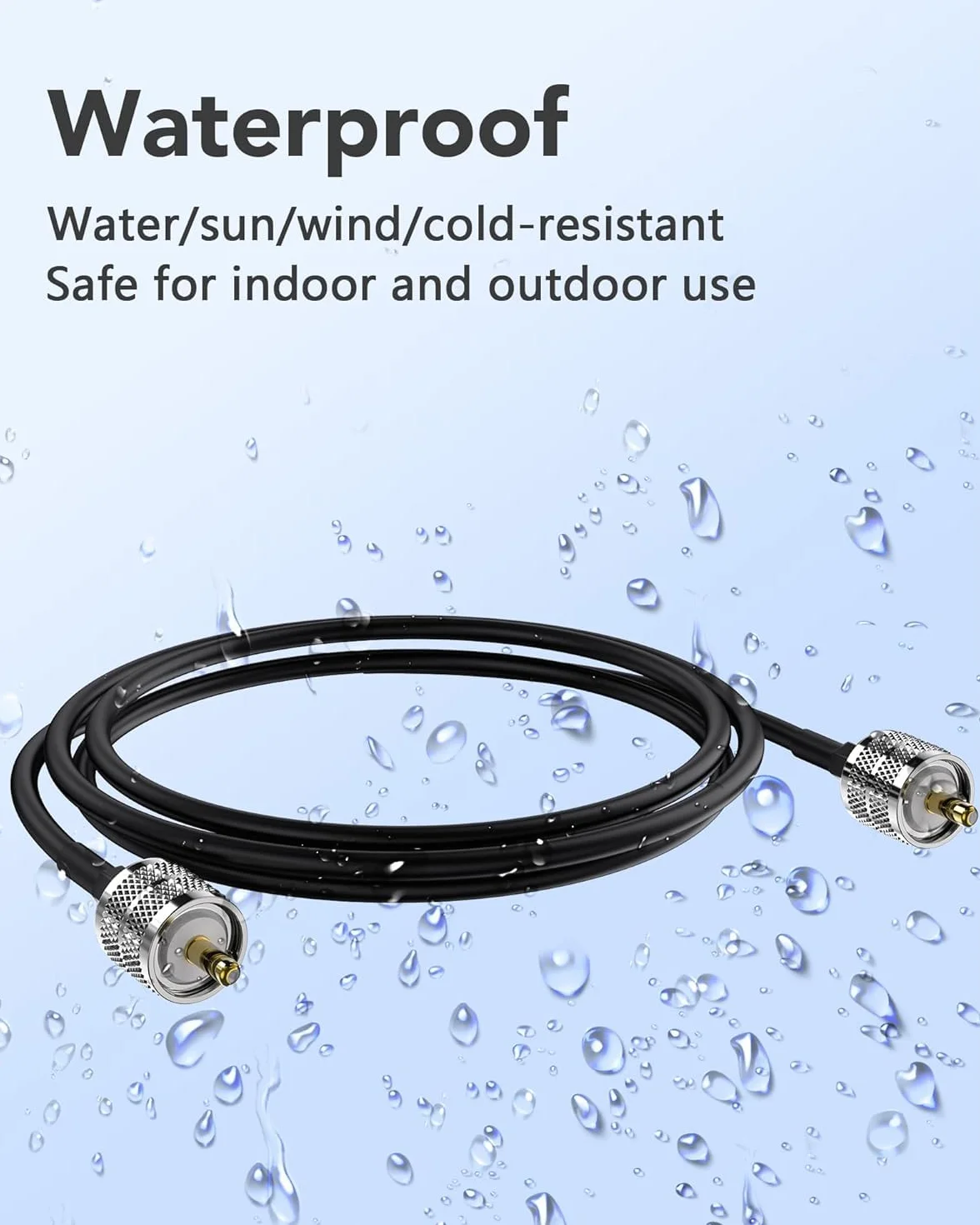 Kabel koncentryczny RG58, 9,1 m, kabel antenowy CB, PL259 UHF, męsko-męski, 50 Ohm, kompatybilny z tunerami, miernikami SWR, instalacjami Jeep Wrangler CB