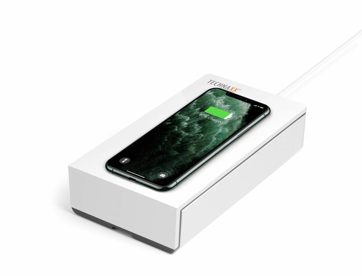 Technaxx Pudełko do dezynfekcji UV TX-148 – dezynfekcja telefonów komórkowych i przedmiotów, 99,9% skuteczności sterylizacji, komora olejku aromatycznego, zarazki, bezprzewodowe ładowanie 5 W, do