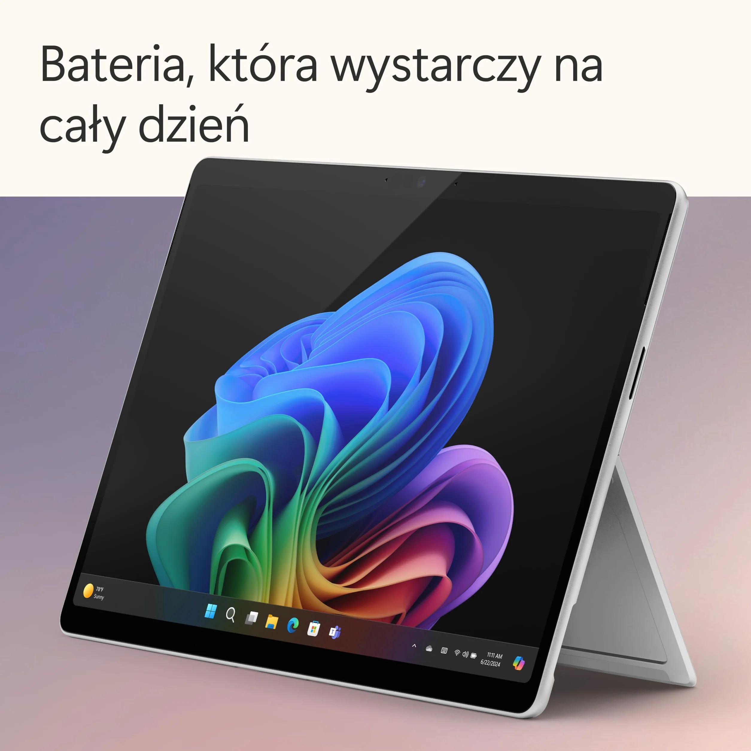 Microsoft Surface Pro | Copilot+ PC | 13-calowy ekran dotykowy | Snapdragon® X Plus (10 rdzeni) | 16 GB pamięci RAM | 256 GB SSD | najnowszy model, 11. edycja | platyna