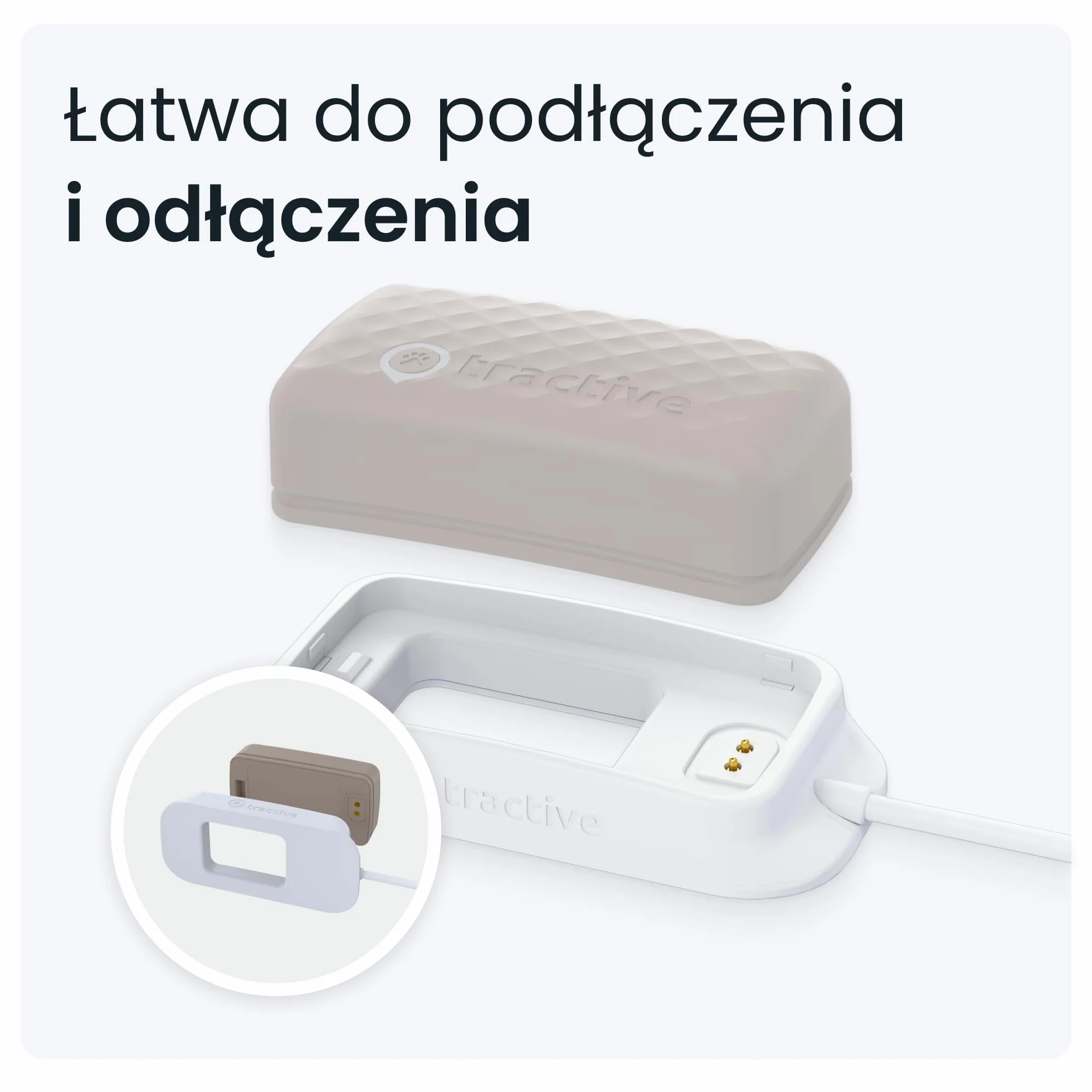 Tractive — ładowarka do lokalizatora CAT Mini (Biały)
