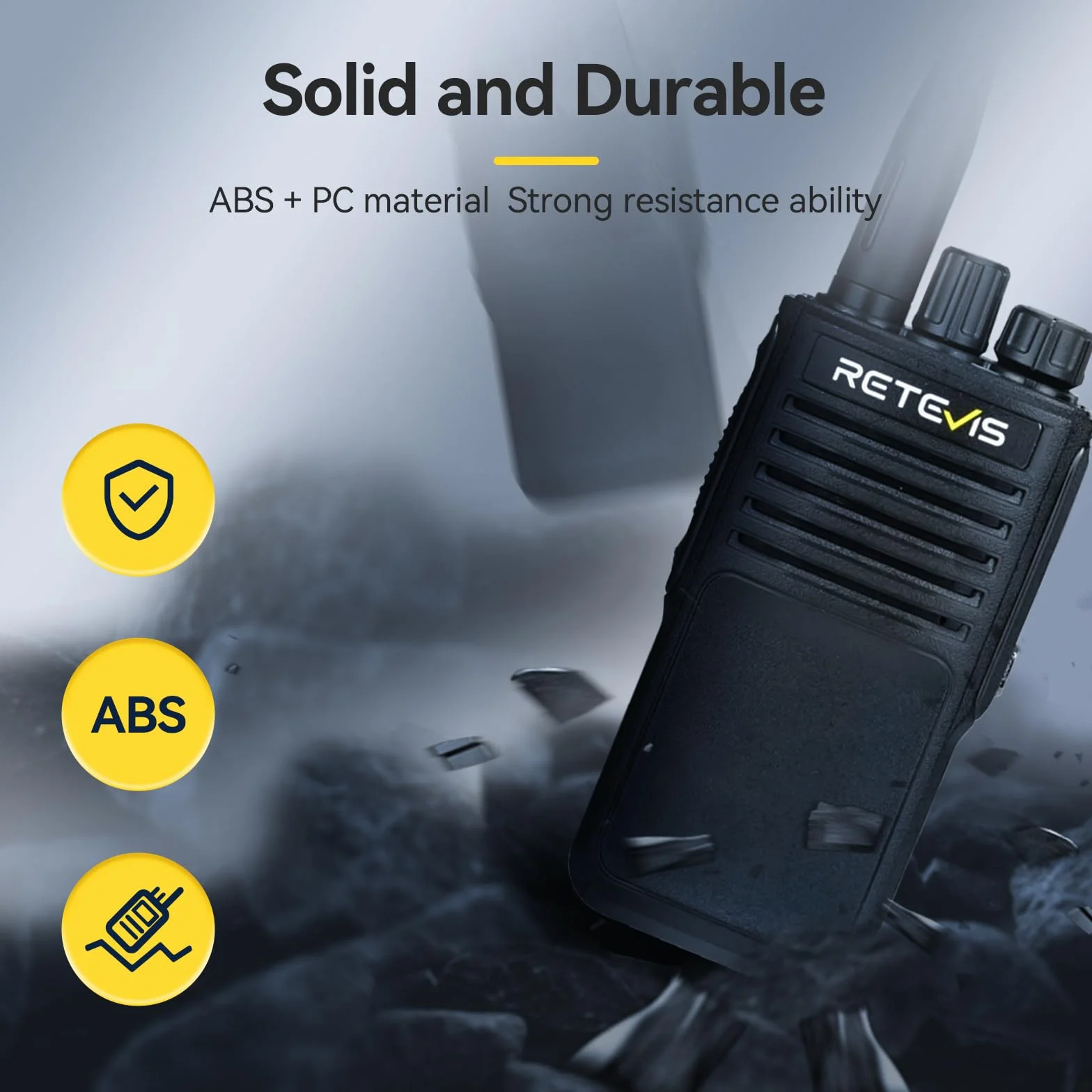 Retevis P62 Walkie Talkie, IP68 Wodoodporny Walkie Talkie Profesjonalne, Dualband Handheld Radio, 2500 mAh, Wytrzymałe Radio, Krótkofalówka Dalekiego Zasięgu do Bezpieczeństwo (Czarny, 2 Szt)