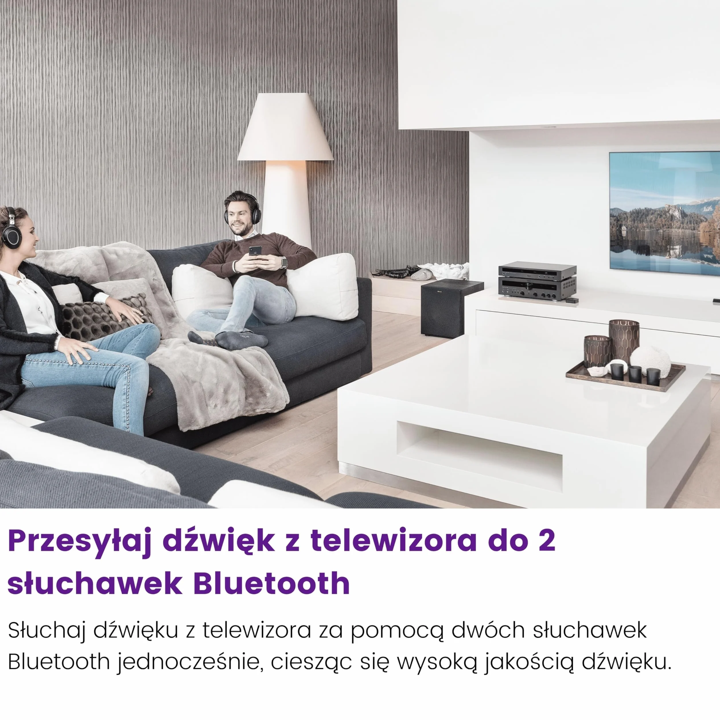 Transmiter Bluetooth TV Marmitek BoomBoom 55 HD - aptX HD aptX Low Latency aptX Adaptive - 2 słuchawki jednocześnie - Toslink coax jack 3,5 mm - nadajnik audio Bluetooth