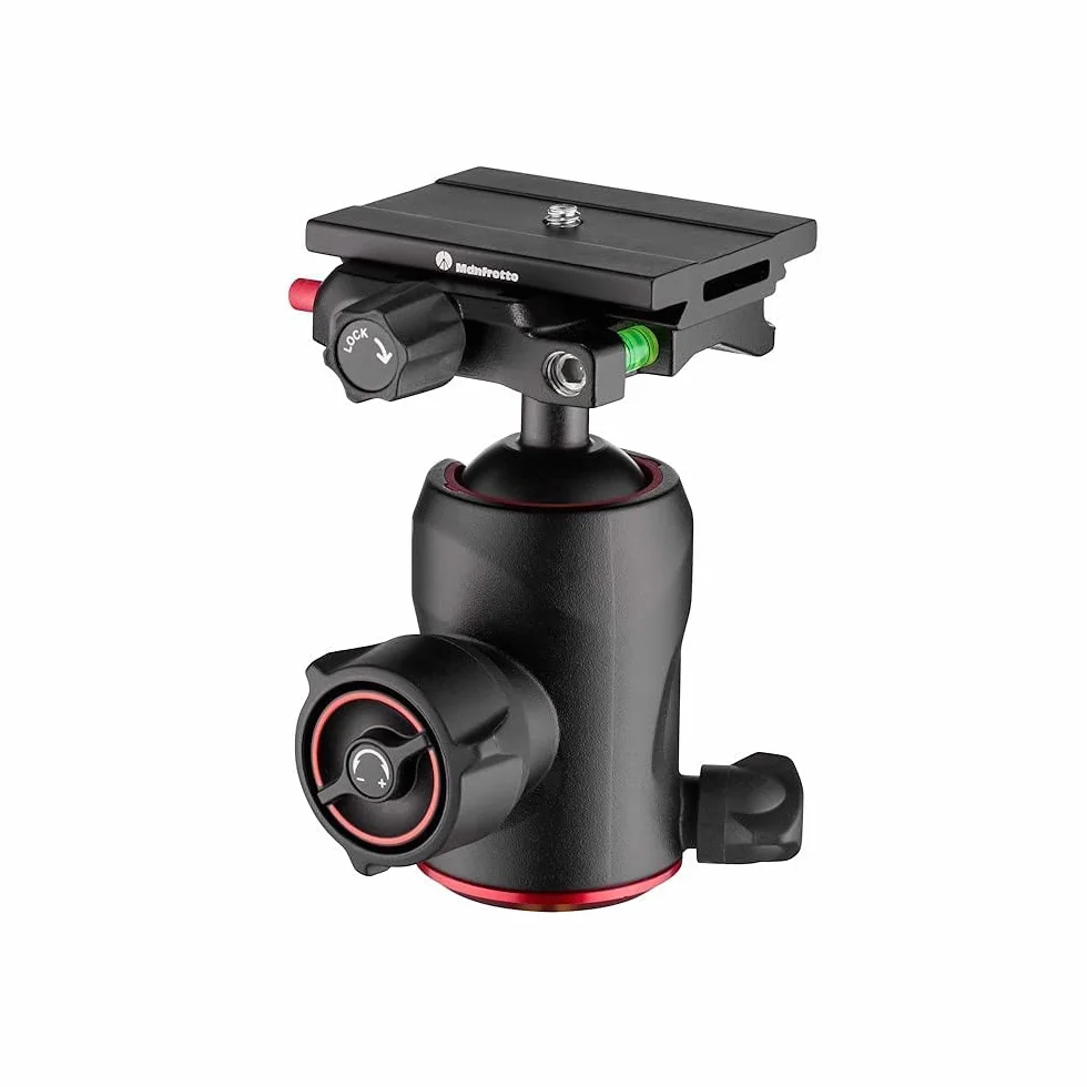 Manfrotto Kompaktowa głowica kulowa 496 z płytką szybkozłączkową MSQ6PL, głowica kulowa do statywów do aparatu, stabilizatorów aparatu, pilotów, sprzętu fotograficznego