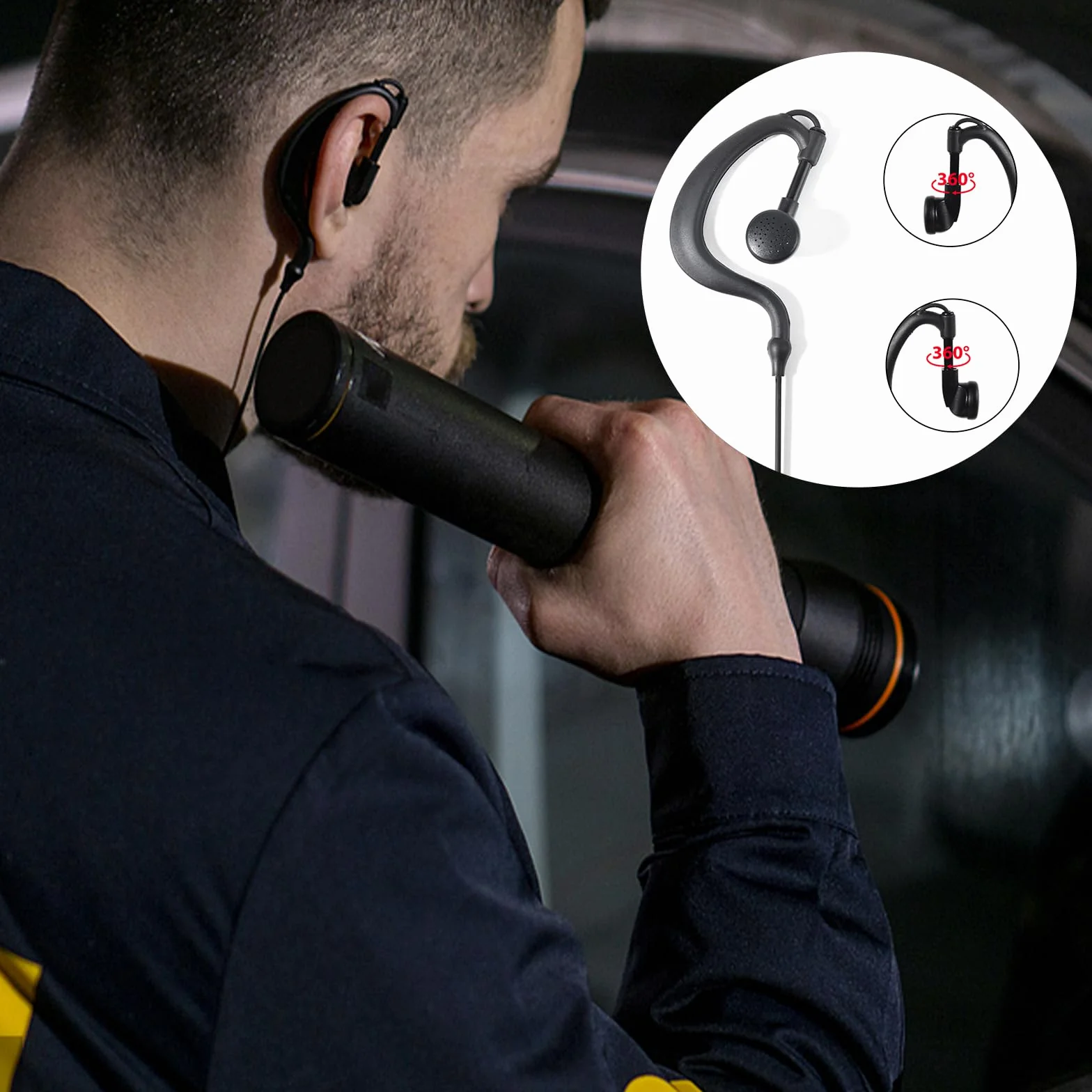 UAYESOK Słuchawki Walkie Talkie w kształcie G do wielu pinów, zestaw słuchawkowy radiowy policyjny z mikrofonem PTT, do Motorola DP3400 DP3401 DP3600 DP3601 DP4400 DP4800 DP4801 dwukierunkowe radio