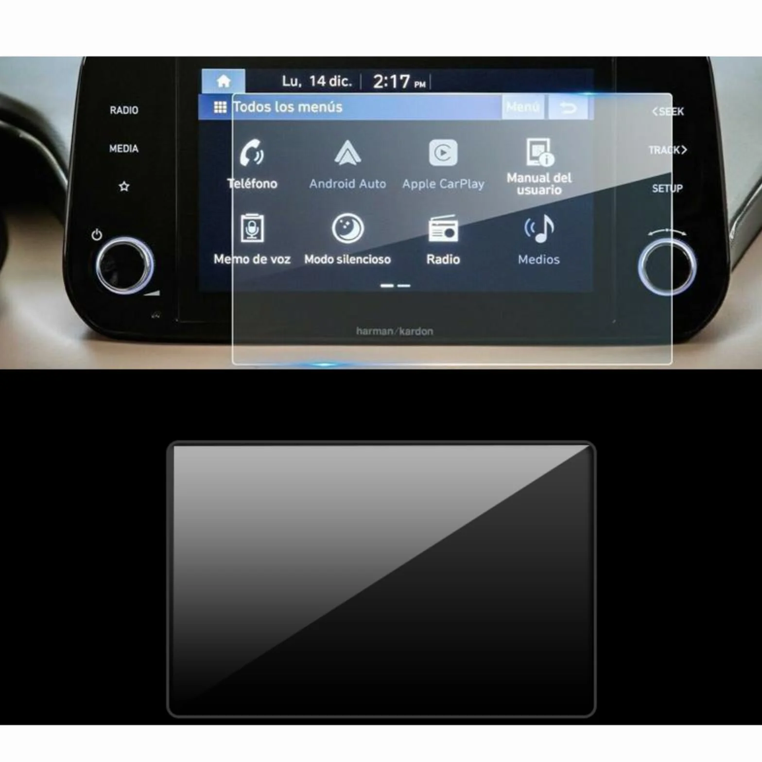 Osłona ekranu ze szkła hartowanego Samochodowy system informacyjno-rozrywkowy radio Konsola GPS Nawigacja (8 cali) Dla Hyundai, dla Santa Fe 2021-2022