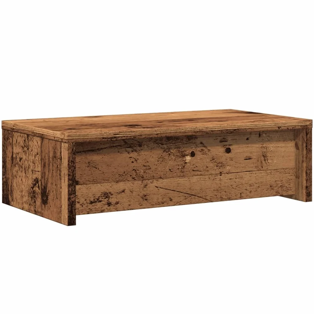 vidaXL Podstawka pod monitor z szufladami, stare drewno, 50x27x15 cm