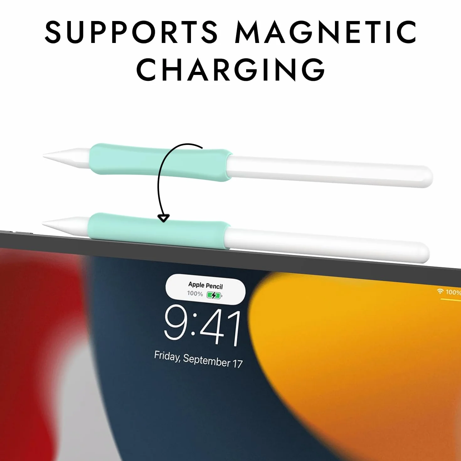 Silikonowy uchwyt, 4 sztuki, kompatybilne z Apple Pencil 2. generacji, Apple Pencil Pro i Apple Pencil USB-C ergonomiczny uchwyt (różowy/fioletowy/żółty/turkusowy)