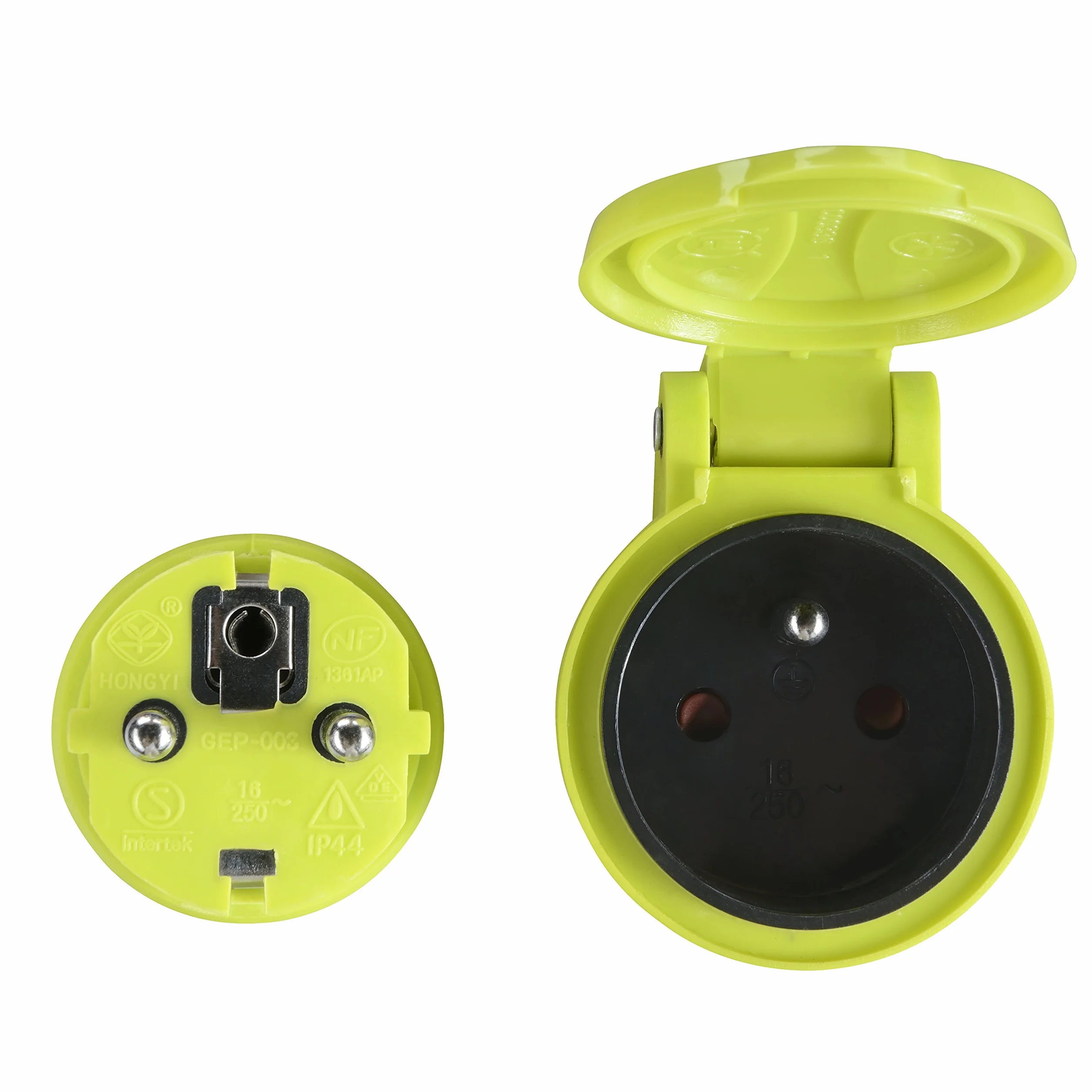 Masterplug Przedłużacz 40 m, IP44 kabel z ogrodem, przedłużenie placu budowy, 16 A do 3000 W, kabel zielony 3 G1,5 mm²