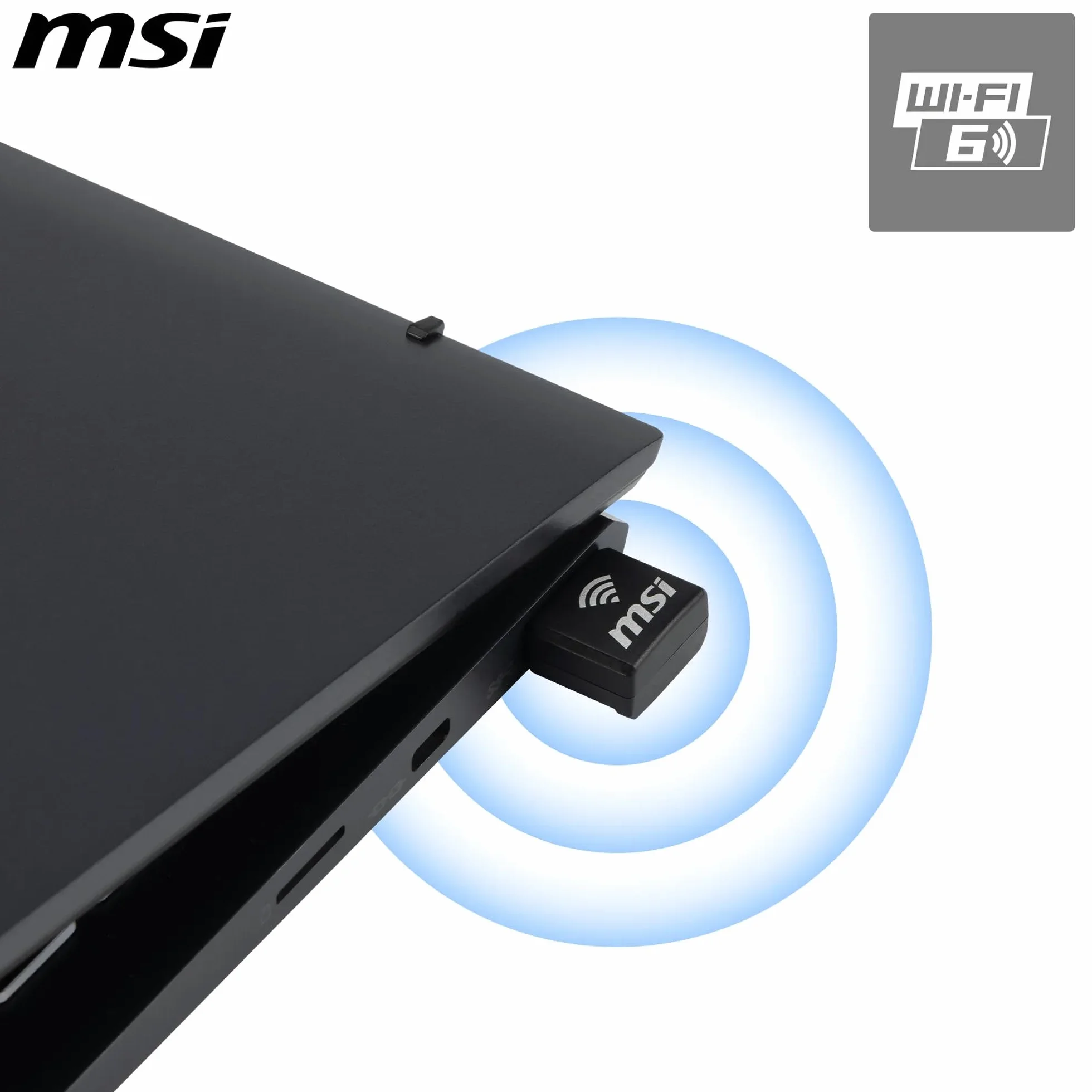 MSI AX1800 Nano WiFi adapter USB do komputera/laptopa, WiFi 6 dwuzakresowy 2,4 G/5G bezprzewodowy adapter sieciowy do komputera stacjonarnego, rozmiar podróżny, obsługuje Windows 11,10