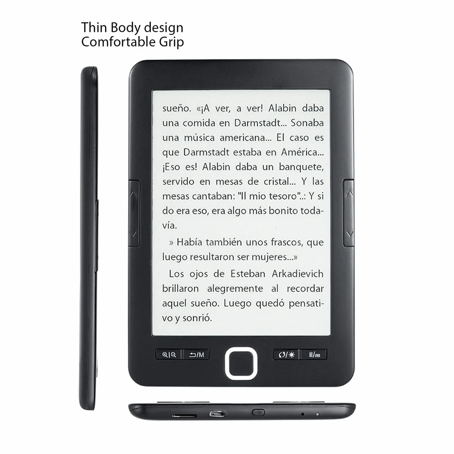 Czytnik E-booków 6, Przyjazny dla Oka Czytnik E-booków z Ekranem Dotykowym HD Technologia E-Ink, Wbudowana pamięć ROM 8 GB, Dodawanie Adnotacji Tekstowych