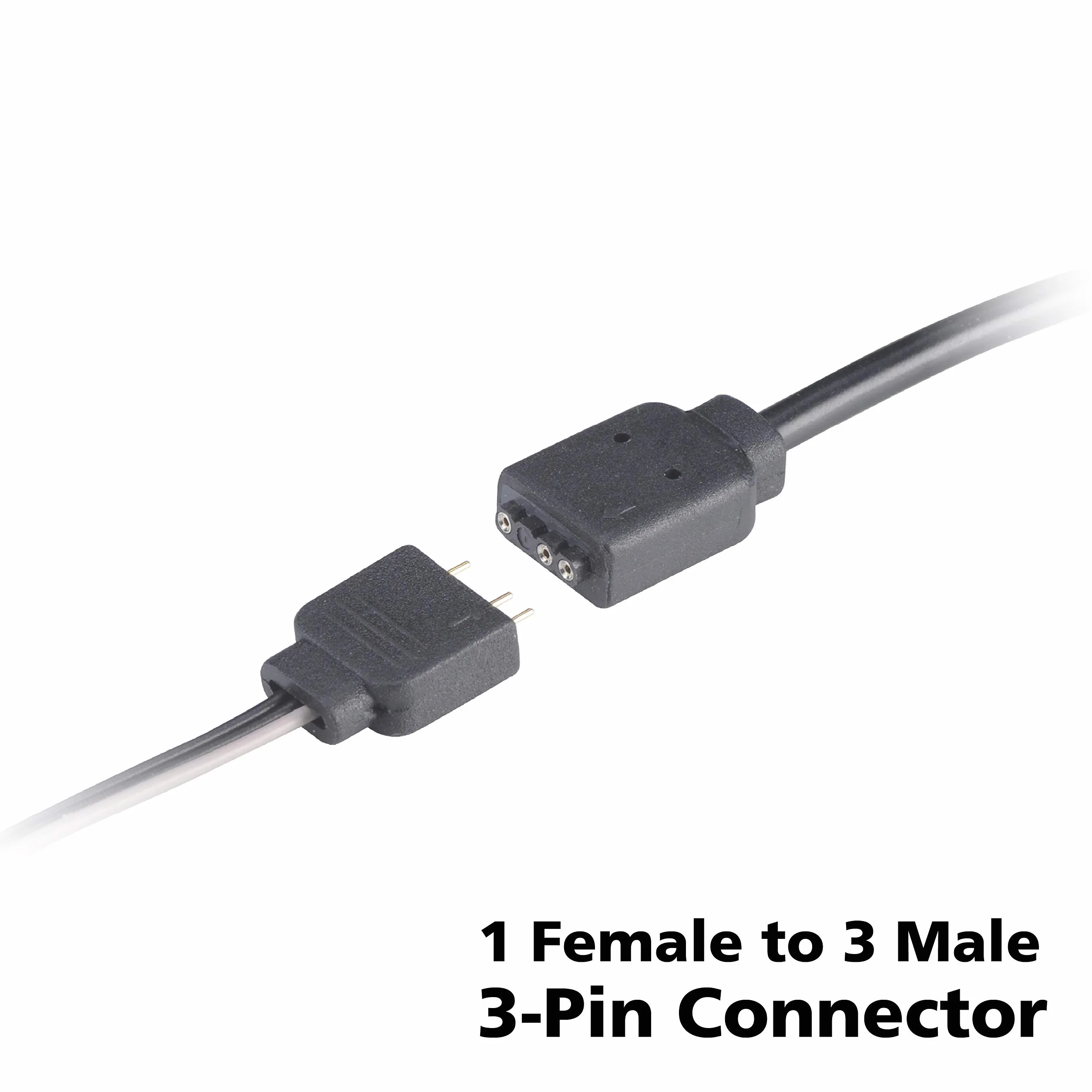 Akasa 3-pinowy rozdzielacz LED RGB kabel przedłużający aRGB 50 cm AK-CBLD07-50BK