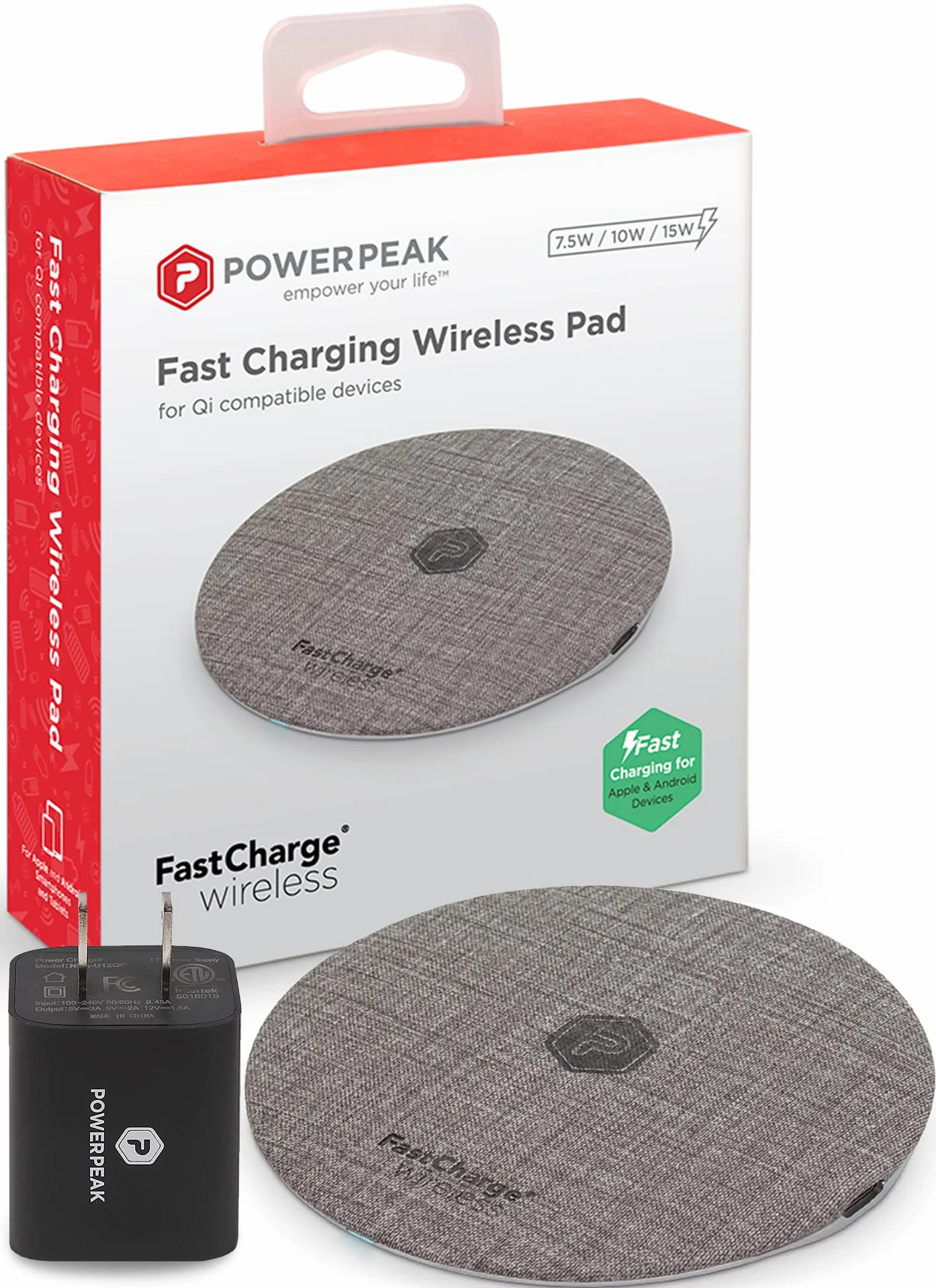 Bezprzewodowa ładowarka, bezprzewodowa podkładka ładująca 15 W – adapter AC w zestawie, kompatybilna z iPhone 14/14 Plus/14 Pro/14 Pro Max/13/13 Mini/SE 2022/12/11/X/8, Samsung Galaxy S22