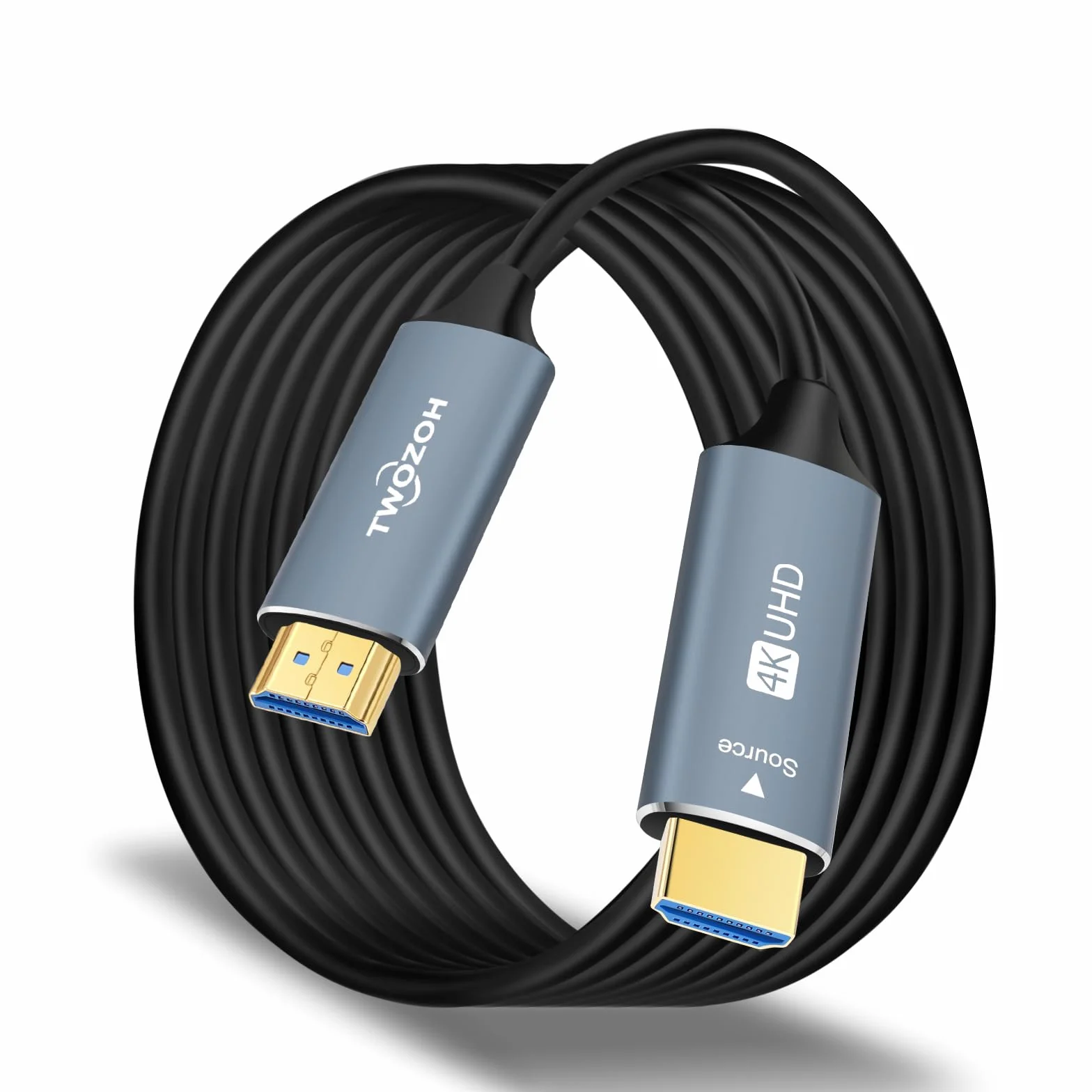 Twozoh Kabel HDMI światłowodowy 50M, 4K włókno HDMI na HDMI kabel 4K / 60 Hz (4: 4 HDR10 HDCP2.2) 1440p 144Hz 18Gb/s szybki przewód HDMI z włókna UHD