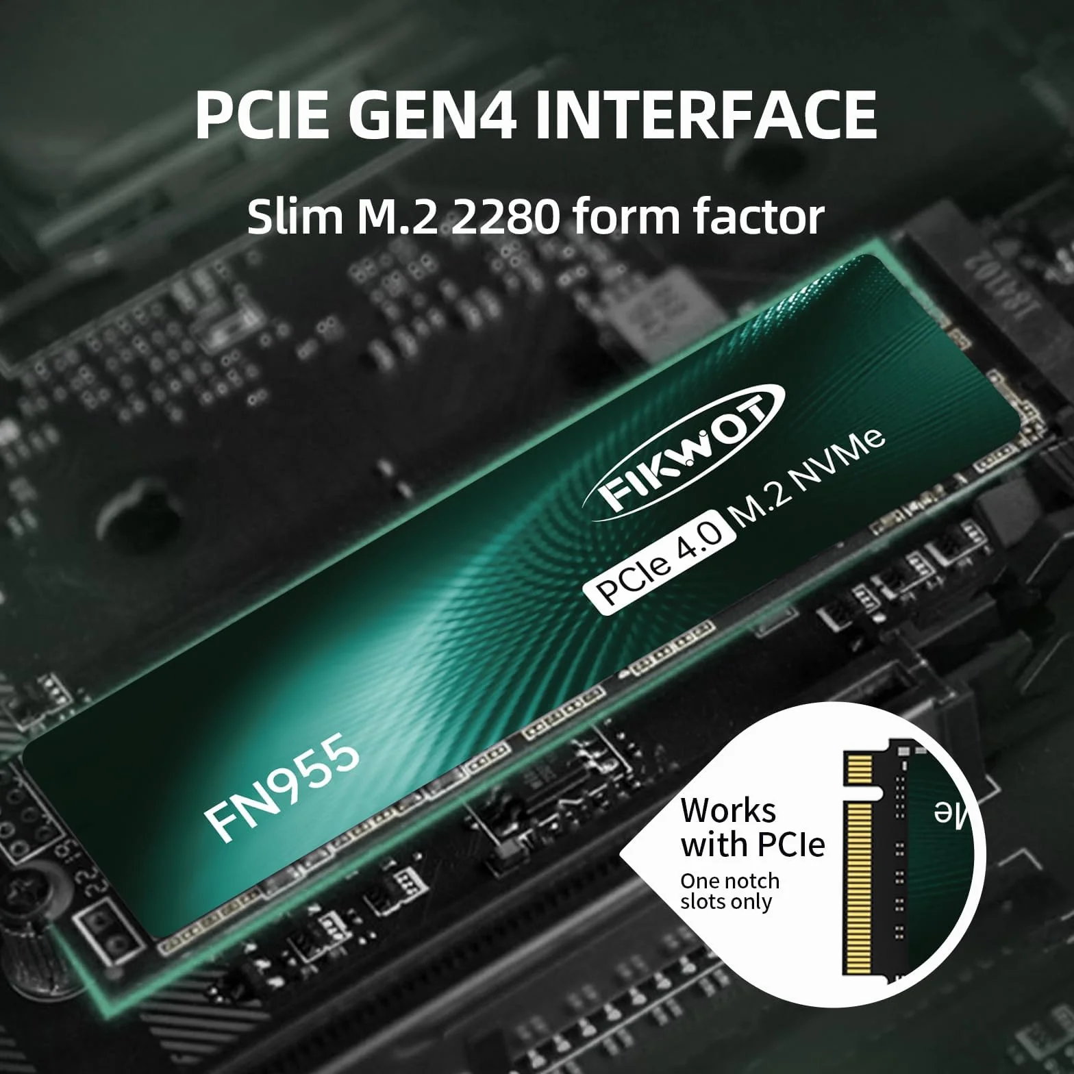 Fikwot NVMe 1TB SSD M.2 2280 PCIe Gen4 do 7350 MB/s Gamming SSD TLC wewnętrzny dysk półprzewodnikowy HMB i pamięć podręczna SLC, kompatybilny z laptopami i komputerami stacjonarnymi PS5, grafitowy