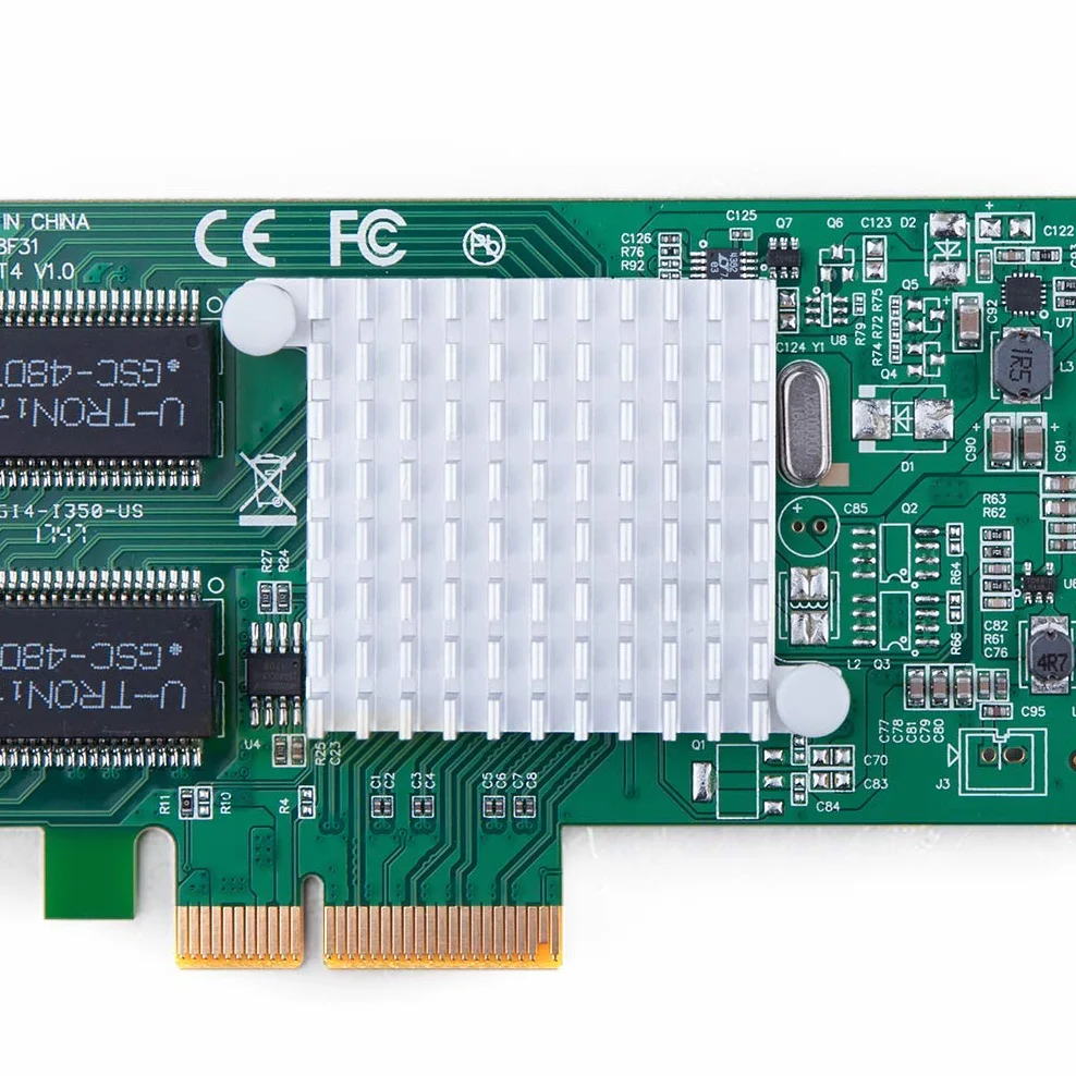ipolex Gigabit karta sieciowa PCI-E Intel I350-T4 - I350 Chip, 1 GB PCI Express Enternet 2.0 X4 karta LAN, 10/100/1000Mbps Quad RJ45 Ports(NIC) do Windows Server, Linux, VMware ESX