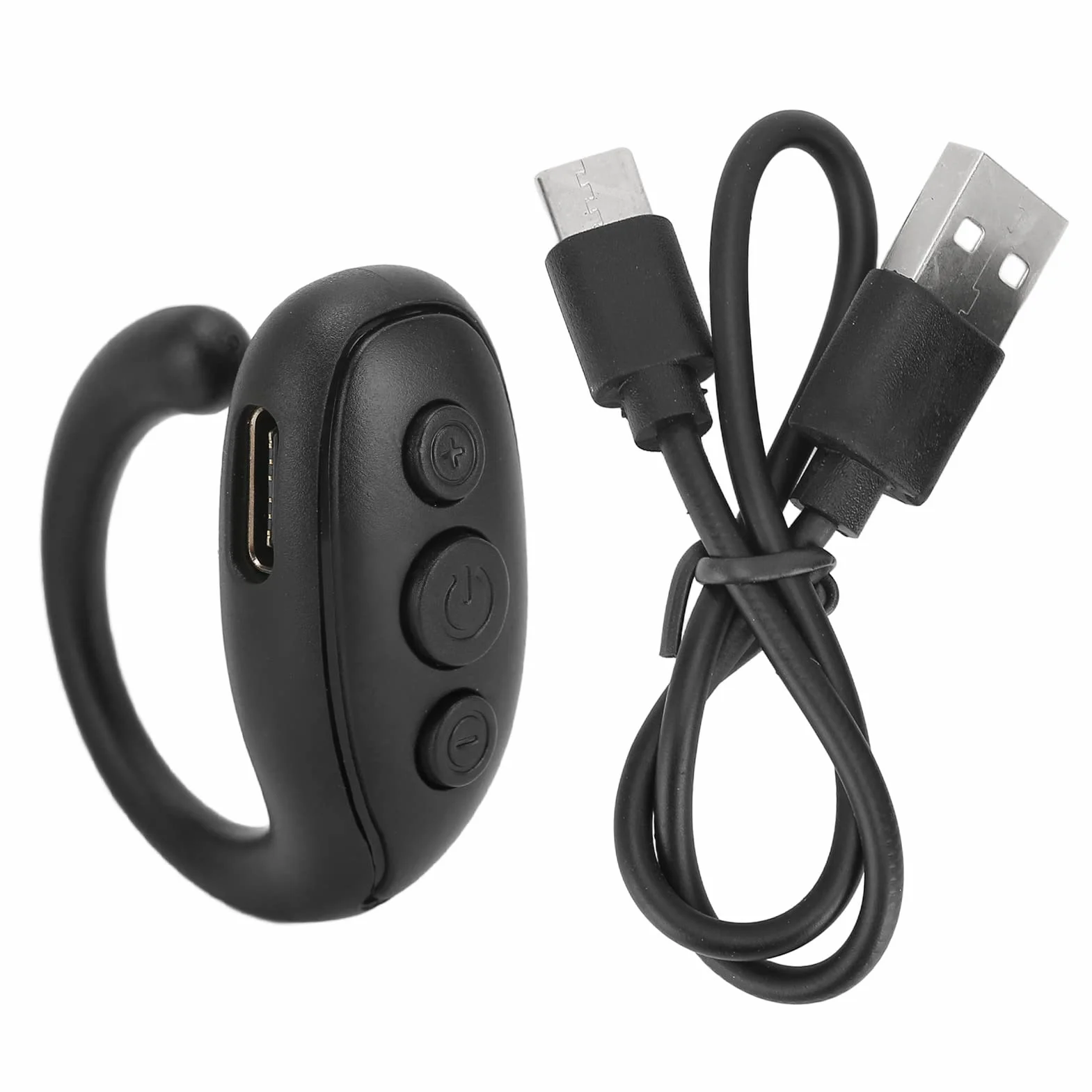 Zunate Pilot zdalnego sterowania Bluetooth do telefonu komórkowego, ABS kształt pierścienia Bluetooth, pilot zdalnego sterowania, Bluetooth, bezprzewodowy przycisk do selfie, zatrzask, migawka, pilot, do smartfonów, tabletów, czarny