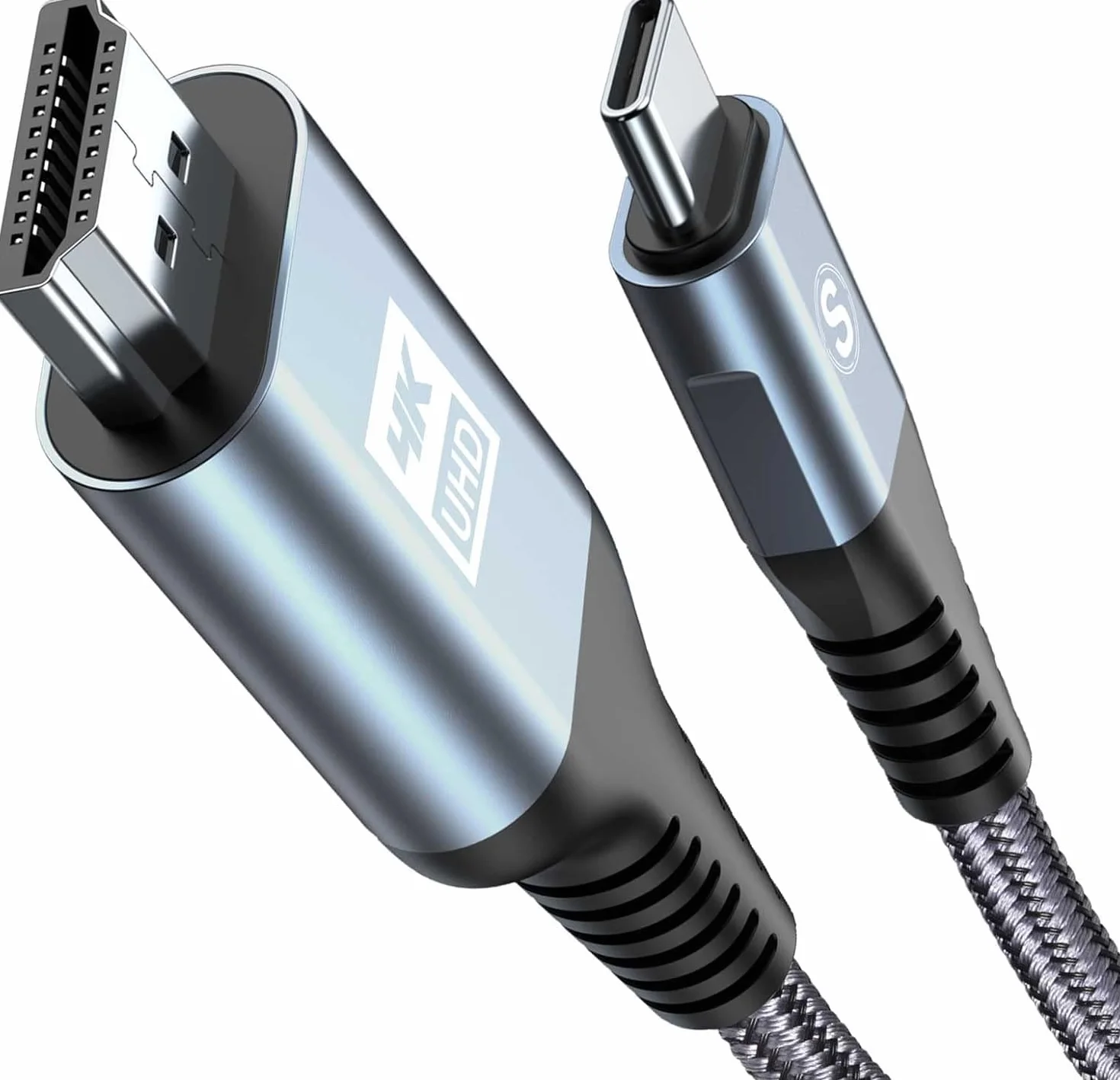 Kabel USB C do HDMI 4K, 2M USB typu C do HDMI,Thunderbolt 3/4,kompatybilny z iPhone 17 16 15 Pro/Max, Galaxy S26/S25/S24/S23/S22/S21/S20,MacBook Pro/Air 2020,iPad Air 4,iPad Pro 2021,iMac, XPS itp.