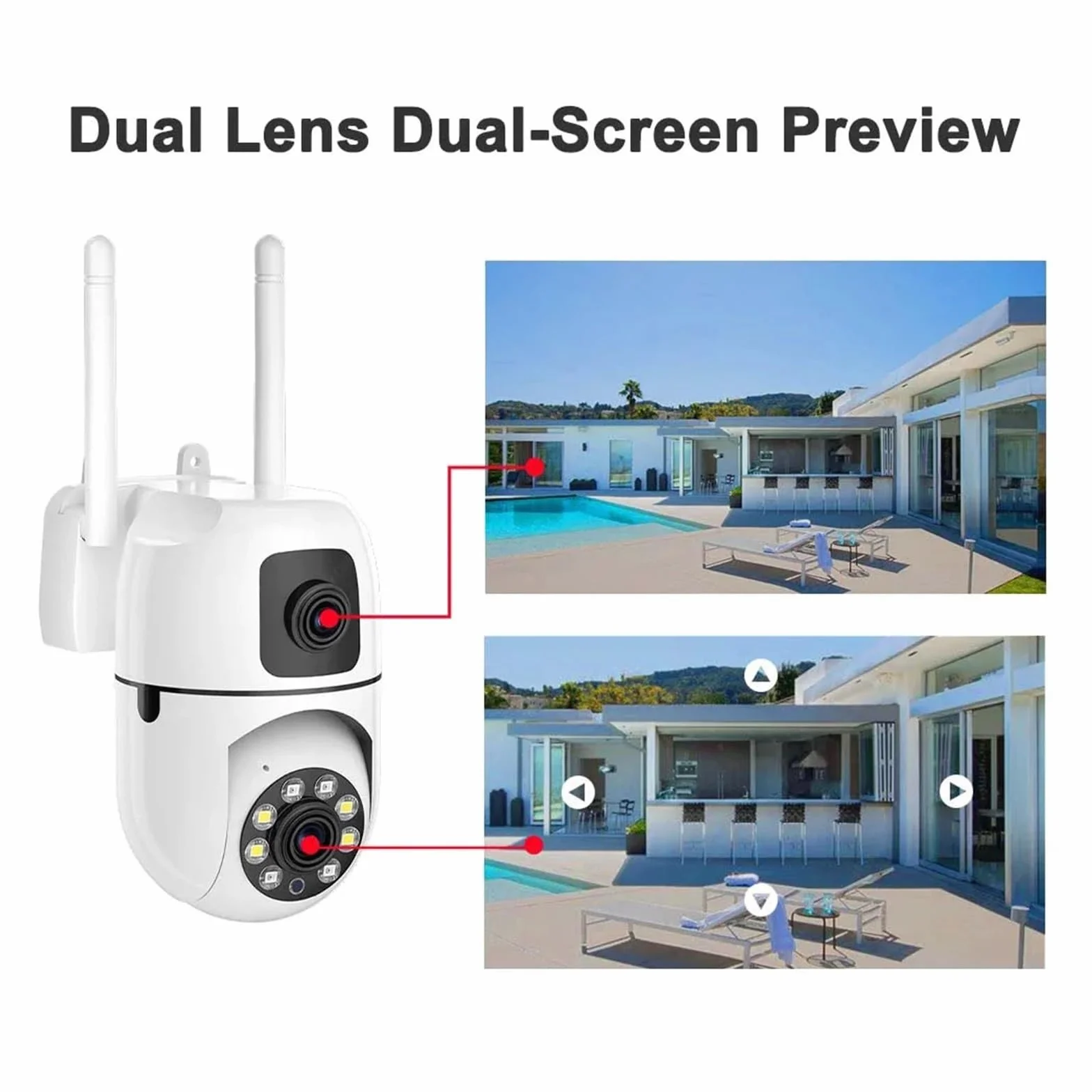 Kamera IP 4MP z podwójnym obiektywem WiFi Bezprzewodowa ochrona wewnętrzna Połączenie Bluetooth Kamery do monitoringu CCTV PTZ(4MP Add 64G SD)