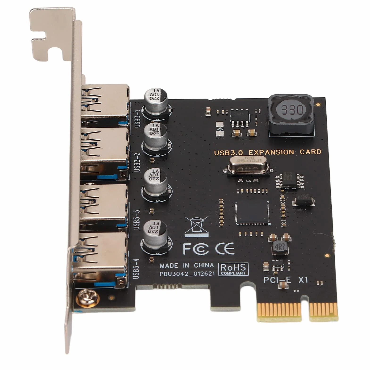 Karta PCI E 5Gbps na USB 3.0, 4 Porty PCI Expresse na Kartę Rozszerzeń USB, Karta Kontrolera Koncentratora Deskstop Server PCI-E USB3.0 dla Xp, dla dla i dla dla