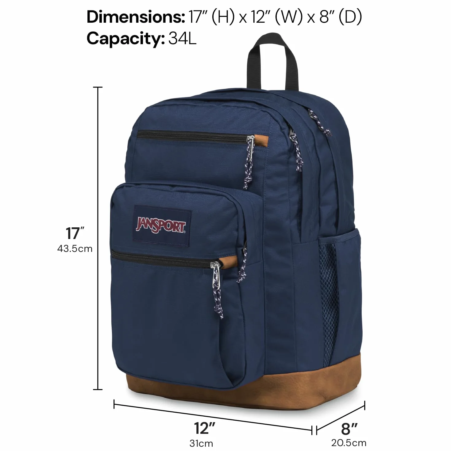 JanSport Fajny plecak z pokrowcem na laptopa 38.1 cm, duża torba na komputer z 2 przegródkami, ergonomiczne paski