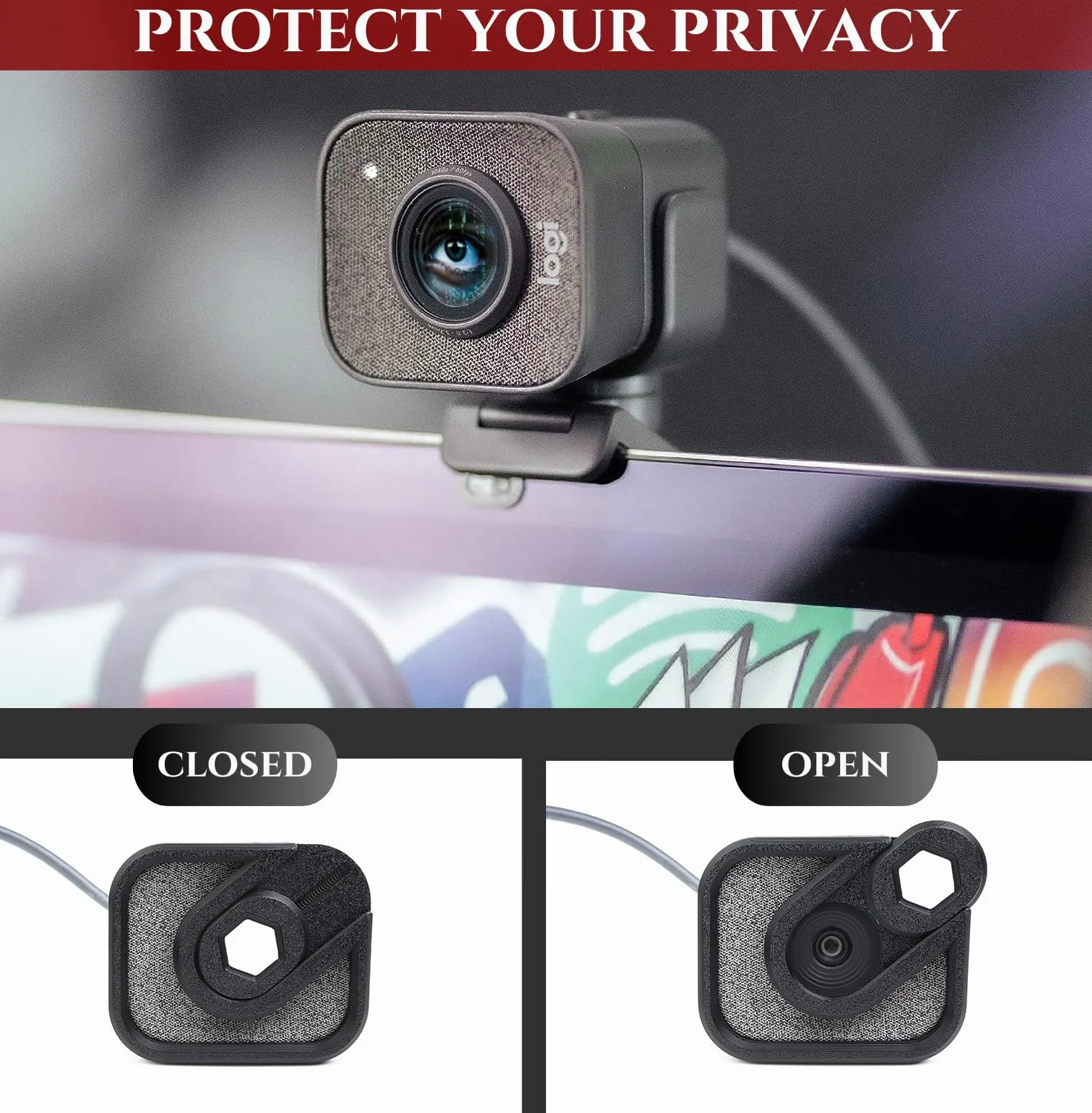 Pokrywa Kamery Internetowej Kompatybilna z Logitech StreamCam - Suwak Osłony Prywatności, Specjalna Osłona Migawki dla Kamery StreamCam