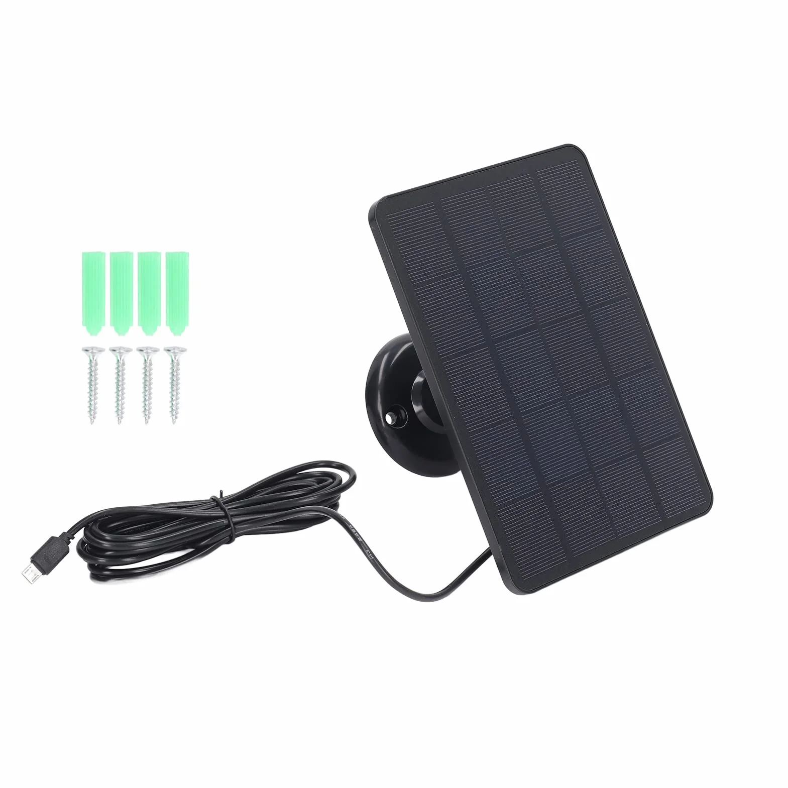 10W Ładowarka Do Paneli Słonecznych Z Micro Usb, Niskie Zużycie Energii, Ładowanie Dla Aparatu I Urządzeń, Panel Słoneczny Z Funkcją Monitorowania Bezpieczeństwa (Czarny)