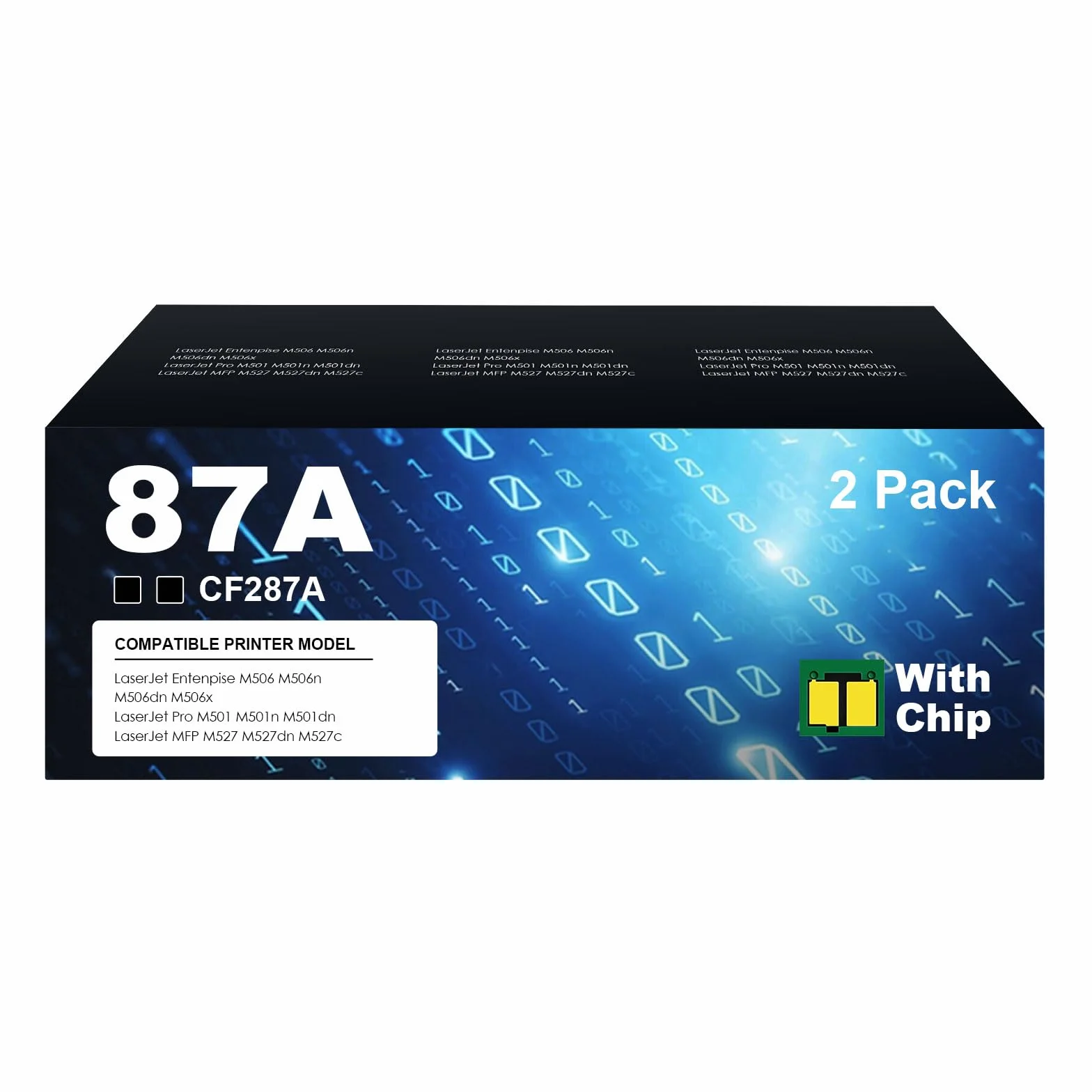 Kaseta z tonerem 87A zamiennik do HP 87A 87 X CF287A CF287X LaserJet Enterprise M506 M506n M506dn M506x Pro M501 M501n M501dn MFP M527 M527dn – 2 sztuki czarny (z chipem)