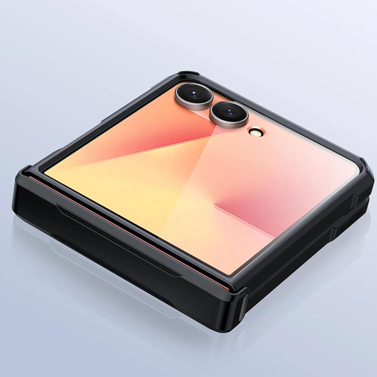 Etui antyupadkowe do Samsung Galaxy Z Flip 7, smukłe, matowe antypoślizgowe etui na telefon z zawiasami ekranu ze szkła hartowanego, czarne, Z Flip 7