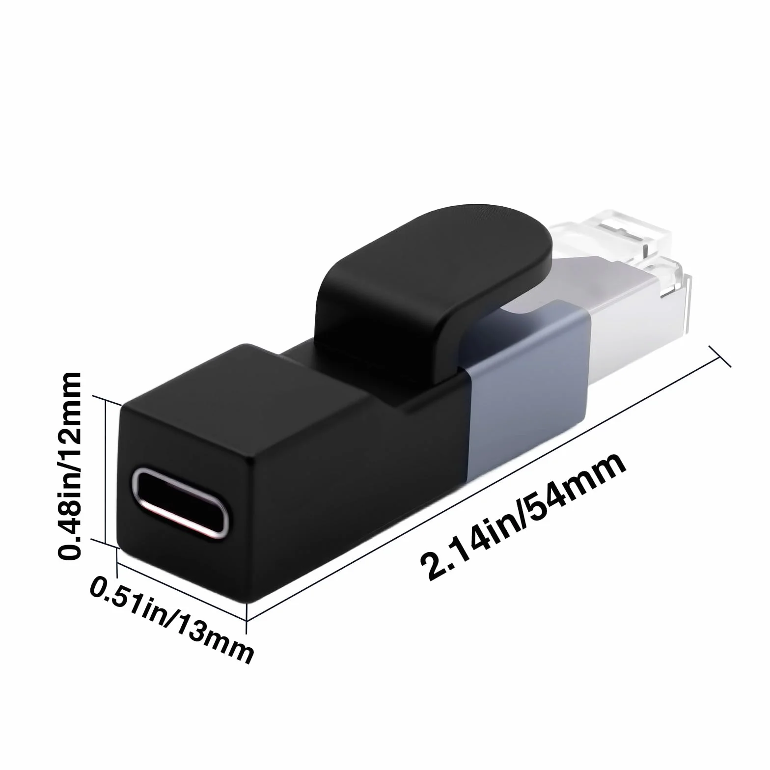 Duttek Adapter USB-C na Ethernet, Gigabit 1000 Mb/s, złącze żeńskie USB-C na męskie RJ45 do MacBooka Pro/Chromebooka, Thunderbolt 3