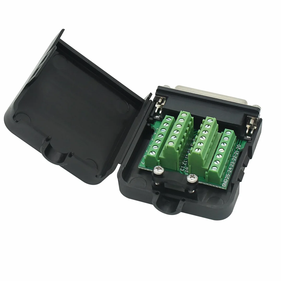 DB25 25-pinowy adapter do złącza wtykowego do modułu sygnału, złącze męskie lub żeńskie, bez lutowania, długie śruby i nakrętki z obudową Złącze żeńskie