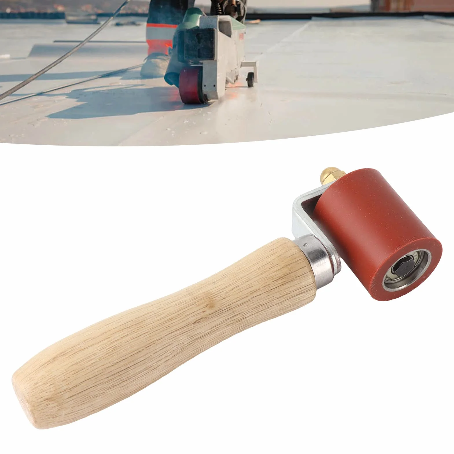 Silikonowy Tester Szwów Konstrukcja łożyska Ergonomiczny Odpinany Wygładzający Wałek do Szwów Narzędzie do Taśmy Dachowej Pcv Silikonowy Wałek do Szwów Ręczny Wałek Dociskowy (Czerwona szerokość 40mm/1,6 cala)