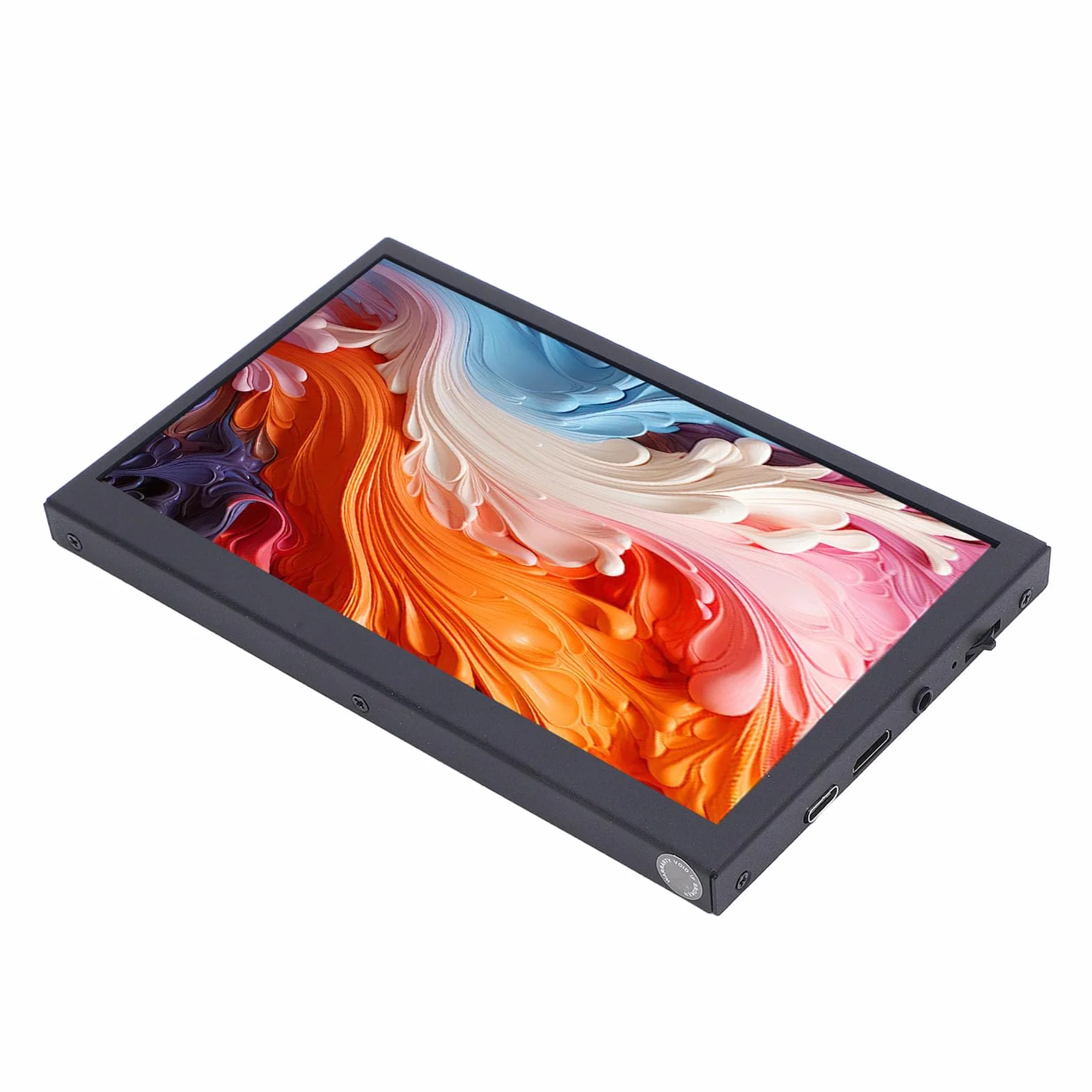 VBESTLIFE 7-calowy Przenośny Monitor HDMI, Mały Mini Wyświetlacz Dodatkowy, Ekran LCD 1024x600, montaż ścienny VESA, Wyświetlacz Temperatury Komputera z Głośnikami