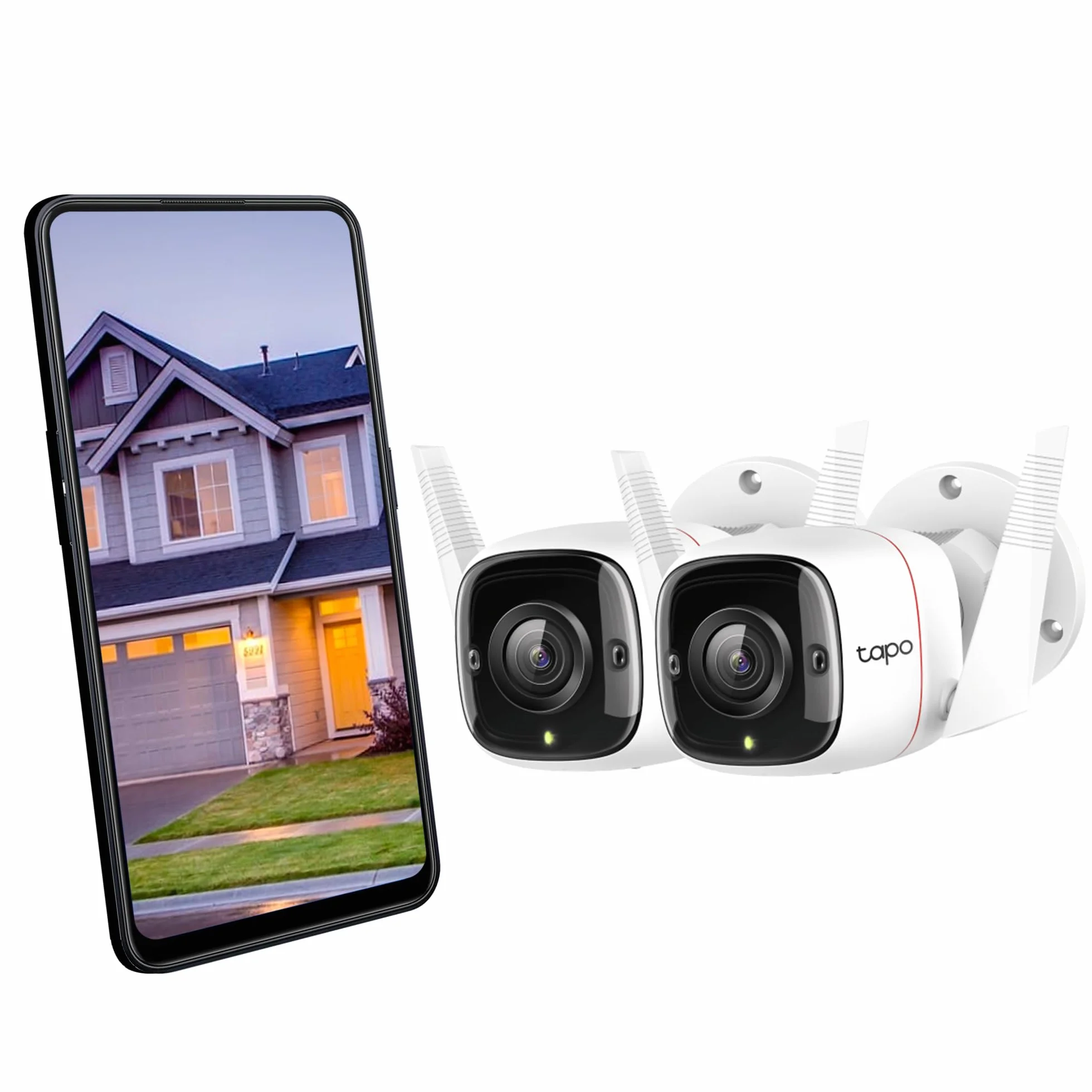 TP-Link Tapo C310P2 | Zestaw 2 kamer zewnętrznych Wi-Fi 3MP | Tryb nocny | Detekcja ruchu | Obsługa PoE i microSD | Kompatybilne z Alexa i Google Home