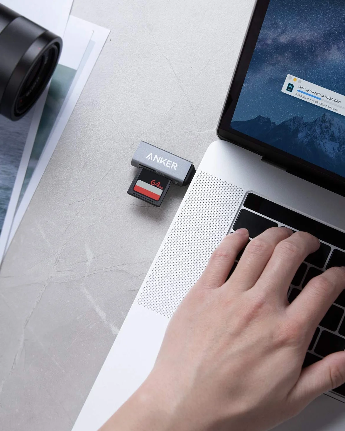 Anker Czytnik Kart SD USB C 2w1 SDXC SDHC Micro SD