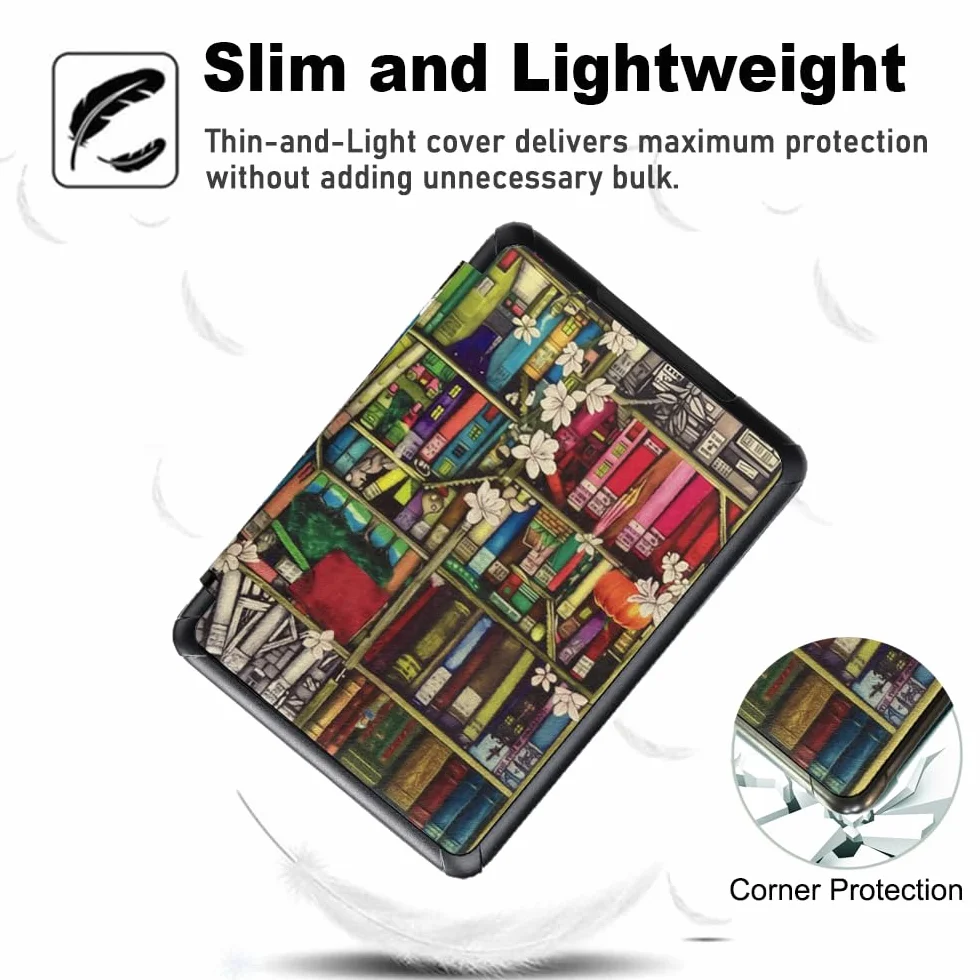 SCSVPN Dwustronne magnetyczne etui do Kindle 11. generacji 2022/2024, lekkie, wysokiej jakości skóra PU, twarda tylna obudowa z paskiem na rękę, automatyczne uśpienia/budzenie, do czytnika e-booków