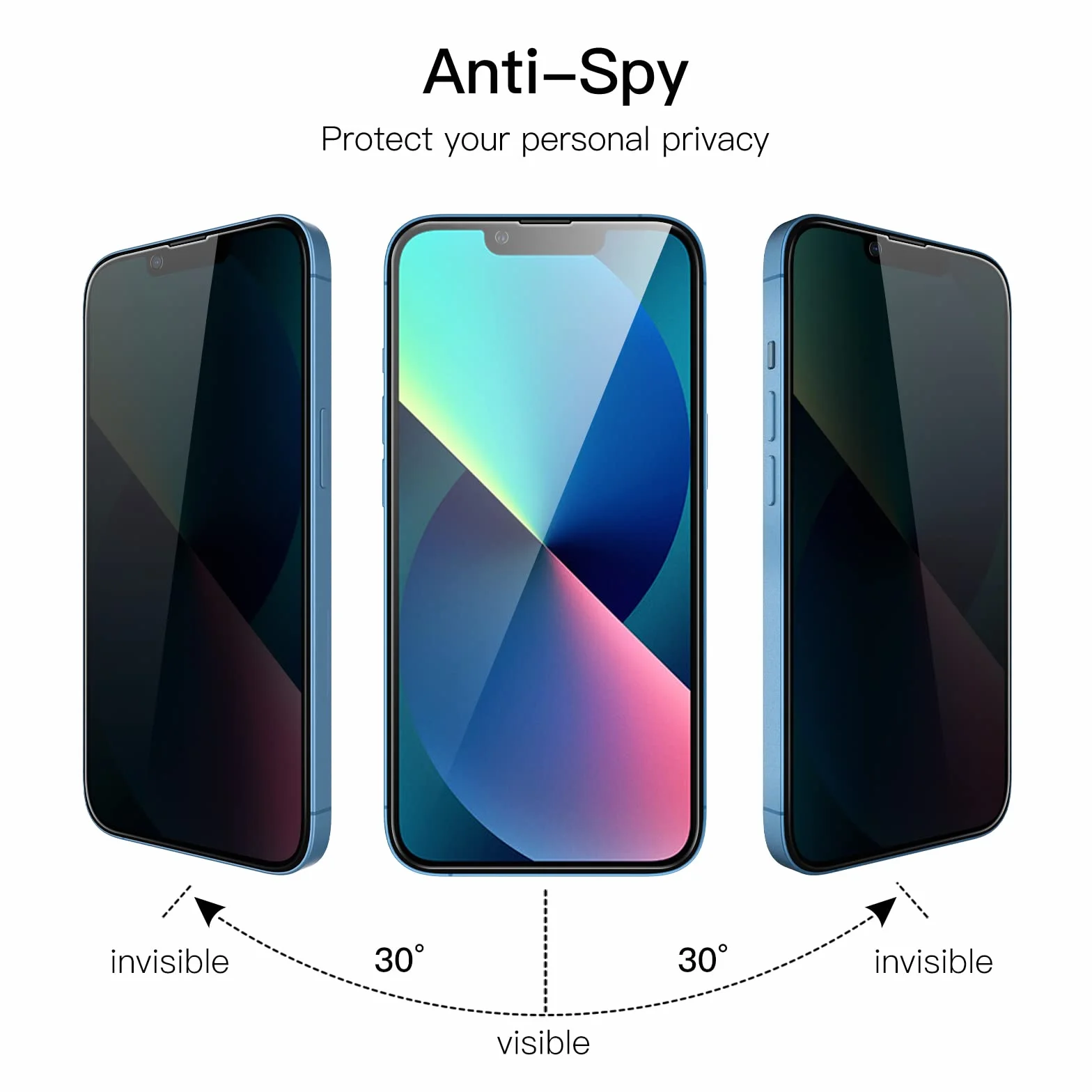 JETech Screen Protector Antyszpieg Szkło Hartowane dla iPhone 17e 2026 16e 13/13 Pro 6,1 Cala 2 Sztuki