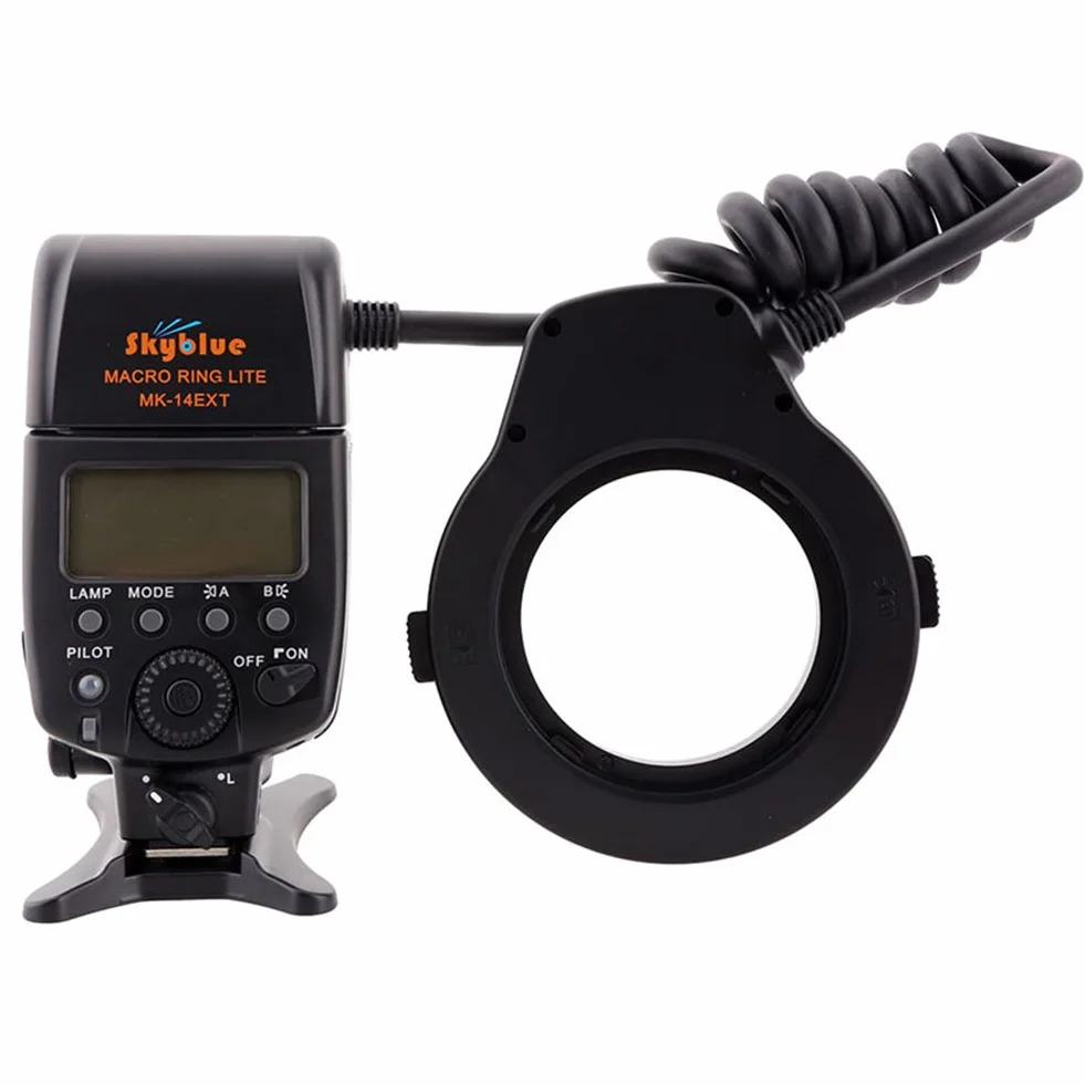 Meike MK-14EXT iTTL TTL LED makro ring lampa błyskowa do aparatu Nikon D4 D800 D5200 D7100 DSLR z mocowaniem na gorącą stopkę