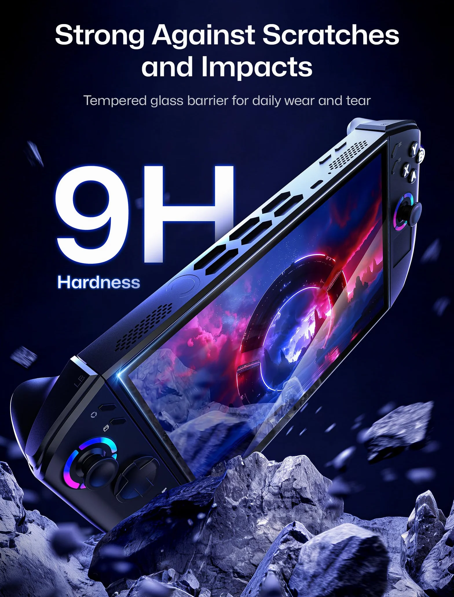 JSAUX Ochraniacz ekranu do Legion Go Gen 2 Handheld 22.4 cm (2025), łatwy w instalacji z ramką prowadzącą, pełne pokrycie 22.4 cm, odporne na zarysowania, akcesoria ochronne ze szkła hartowanego Ultra
