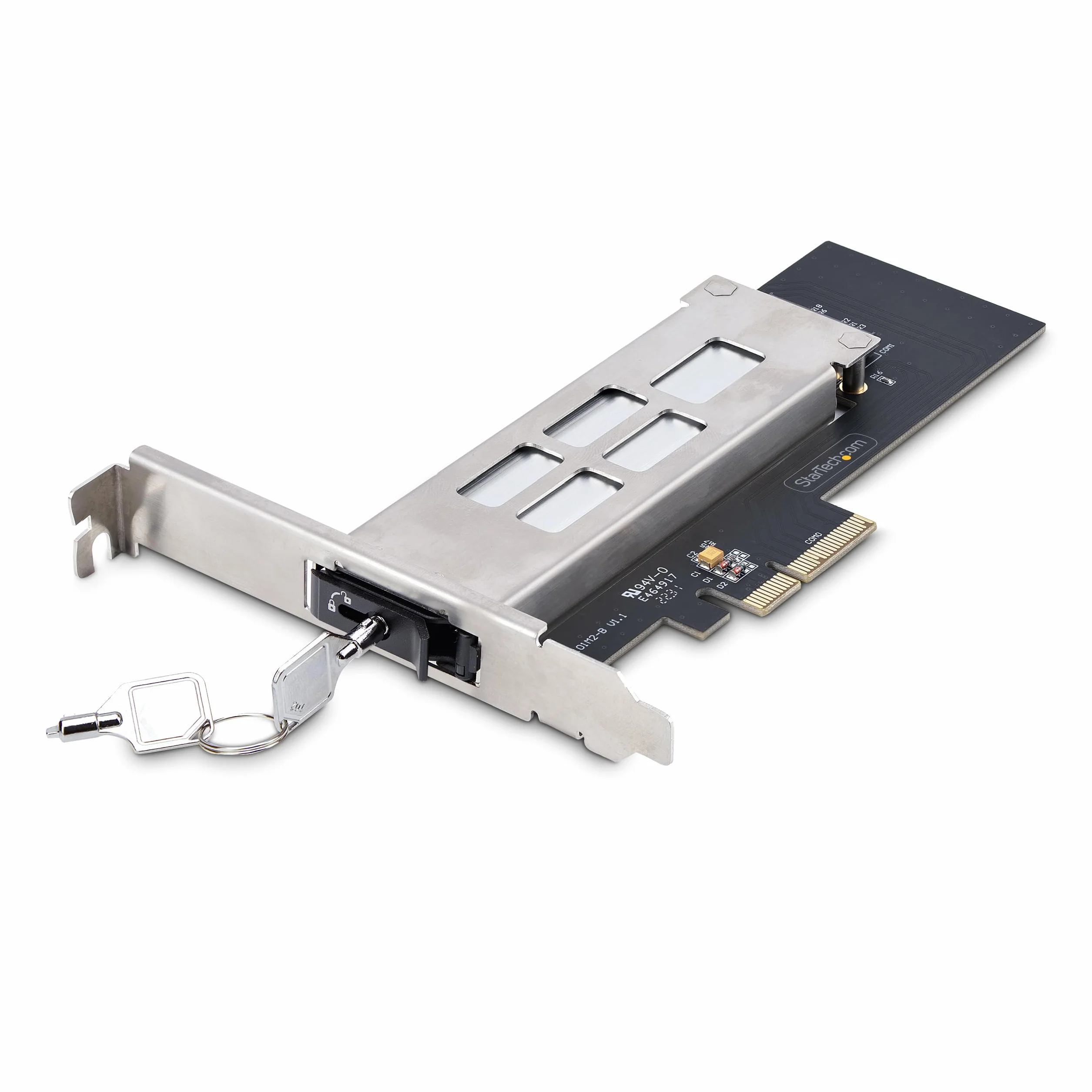 StarTech.com M.2 NVMe SSD na PCIe x4 Mobile Rack/płyta montażowa ze zdejmowaną tacą na gniazdo rozszerzeń PCI Express, instalacja beznarzędziowa, kieszeń na dysk PCIe 4.0/3.0 Hot-Swap, blokada