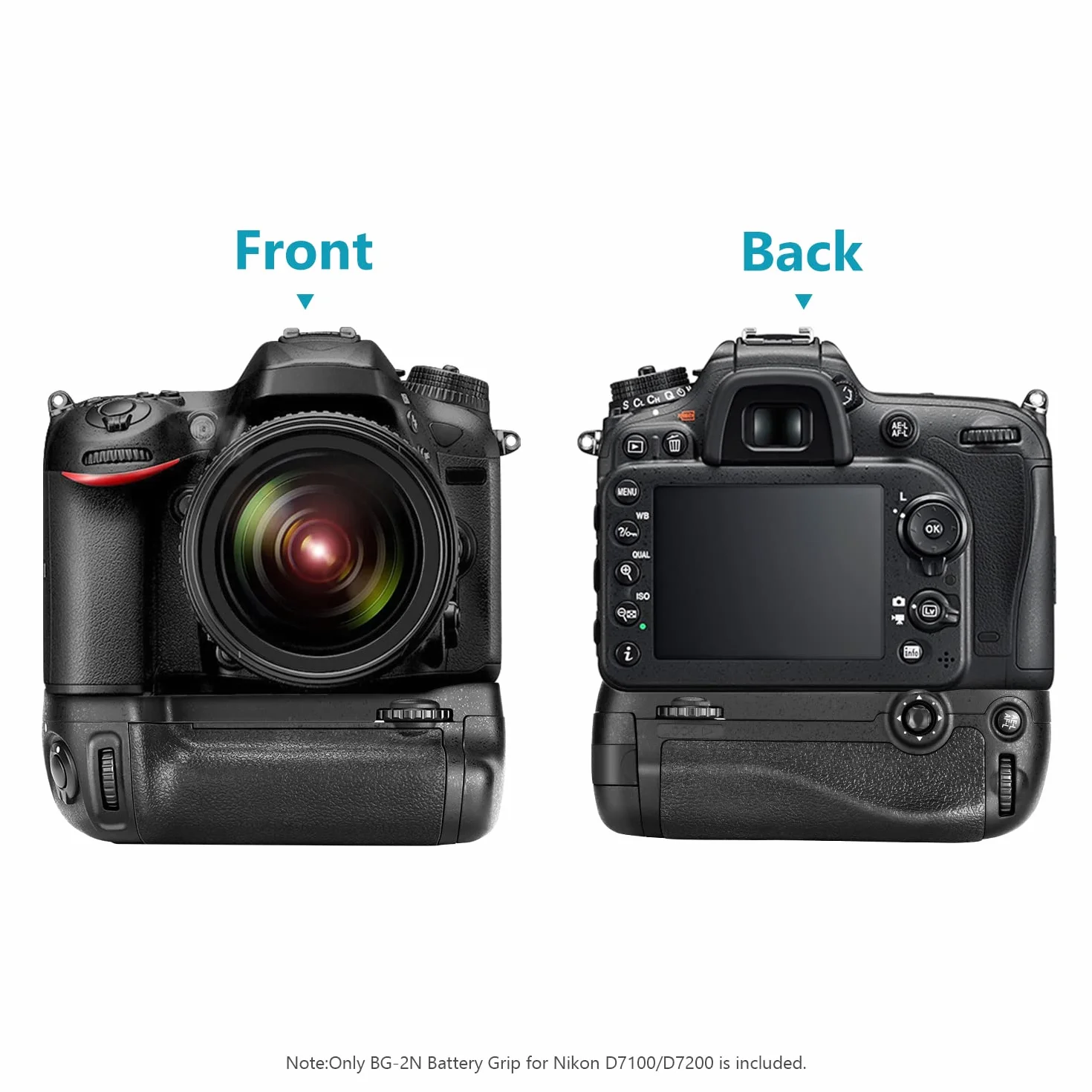 Neewer® Pionowy uchwyt baterii zamiennik do MB-D15 działa z baterią EN-EL15 lub 6 sztuk baterii AA do lustrzanki cyfrowej Nikon D7100 D7200