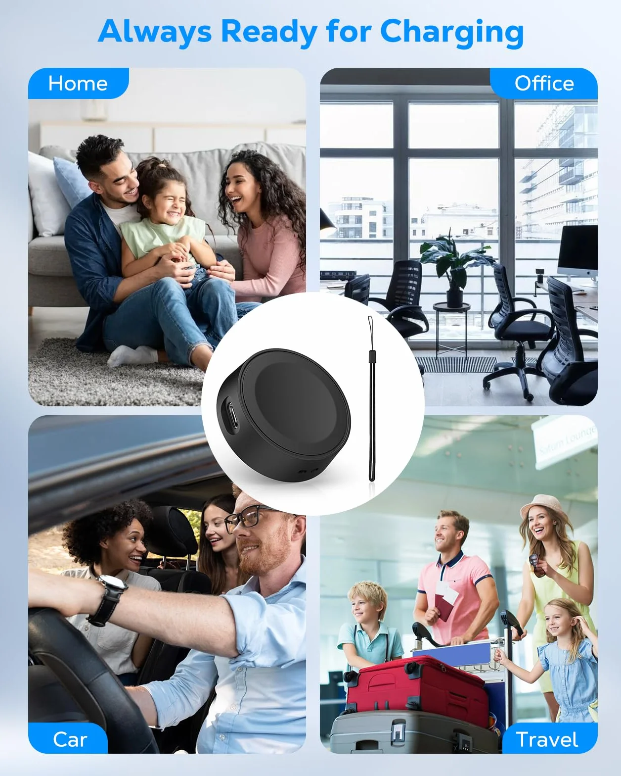 MoKo Magnetic Charger Adapter for Samsung Galaxy Watch Ultra/7/6/5/4/3/FE/Active 2/1, Wireless Charging Cradle with USB C