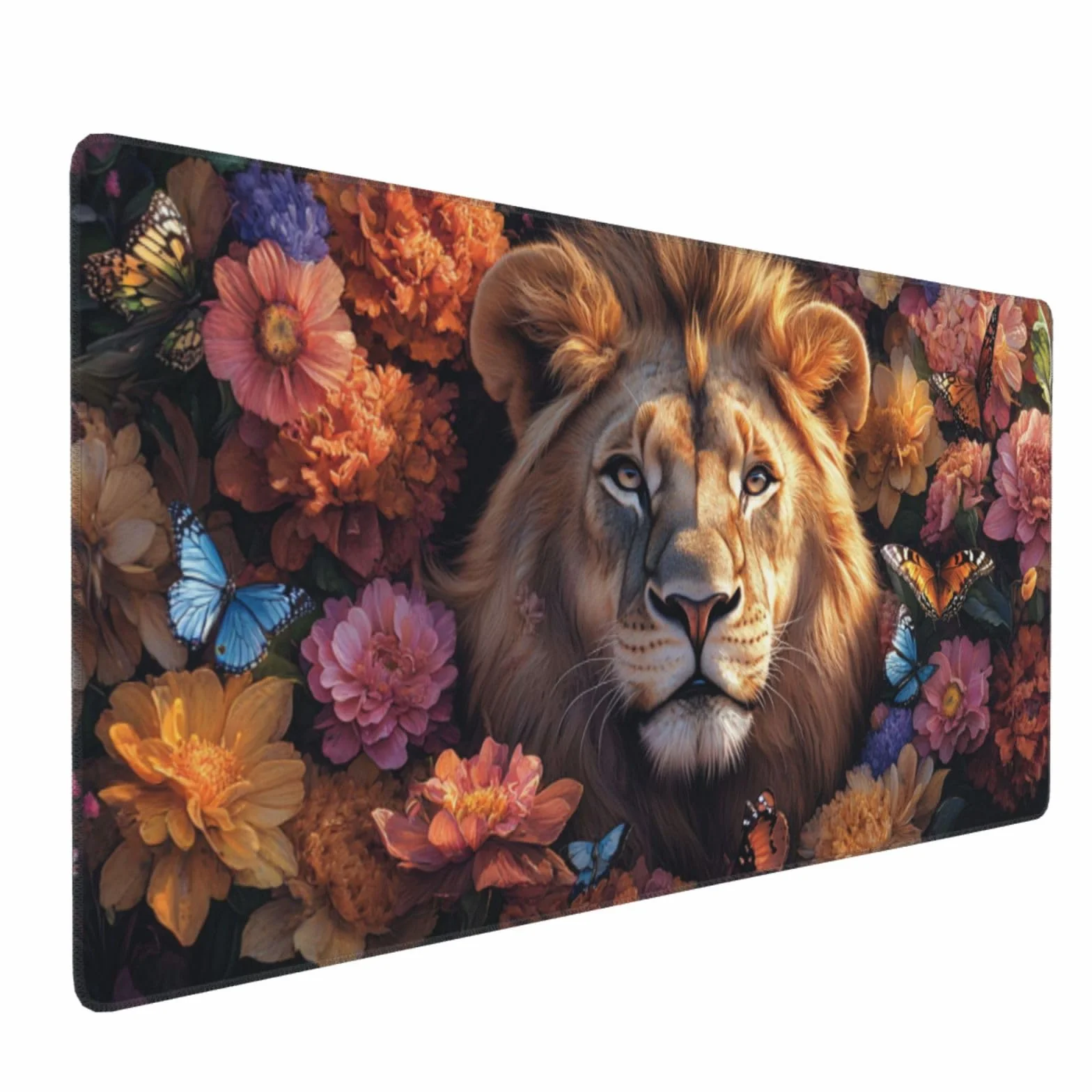 Gamingowa podkładka pod mysz, kwiatowa podkładka pod mysz XXL, 1200 x 600 x 3 mm, podkładka pod mysz dla graczy, z zabezpieczeniem krawędzi, wodoodporna, akcesoria dla graczy, poprawia precyzję i