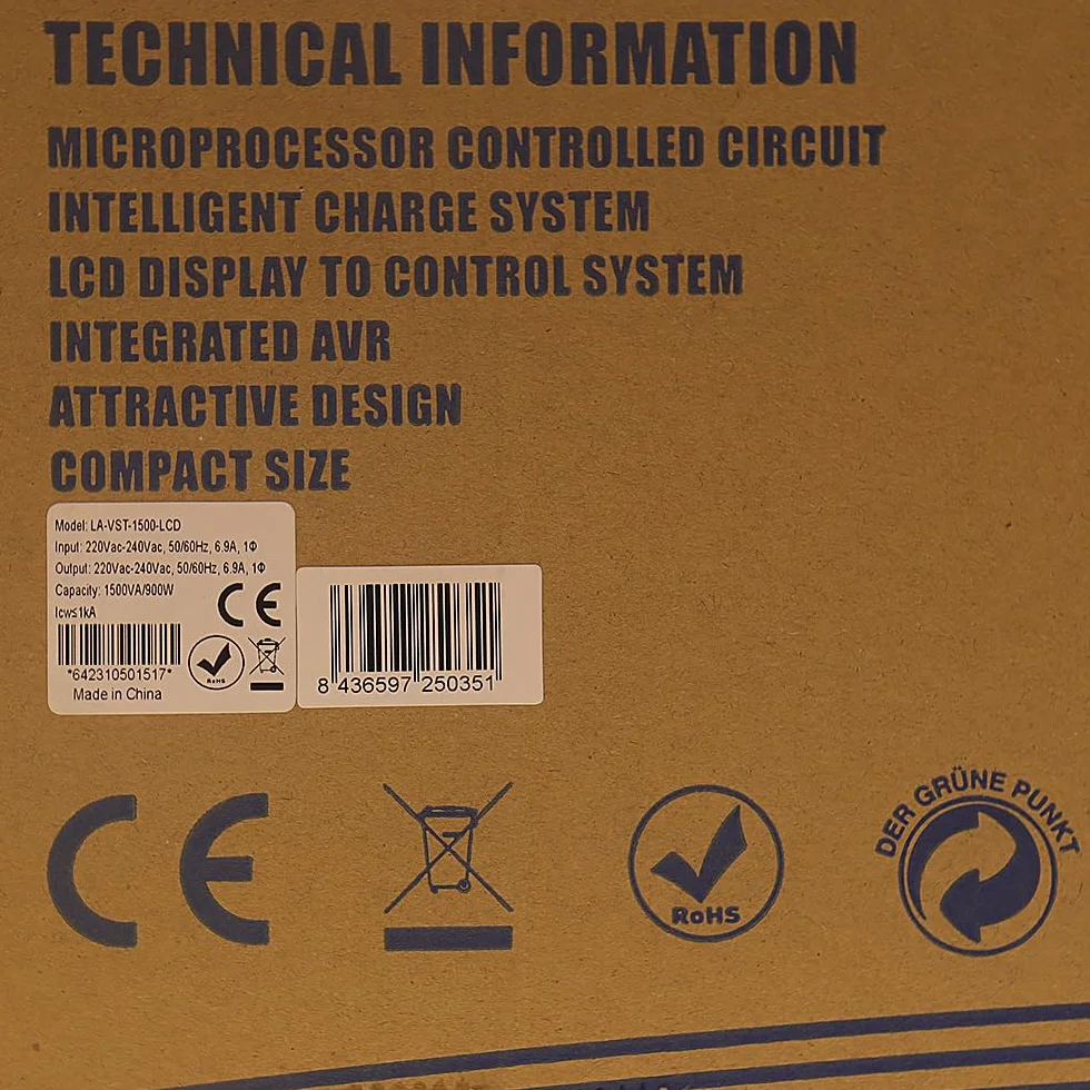 Lapara LA-VST-1500LCD Zasilacz bezprzerwowy SAI 1500VA 900W LCD Interaktywny