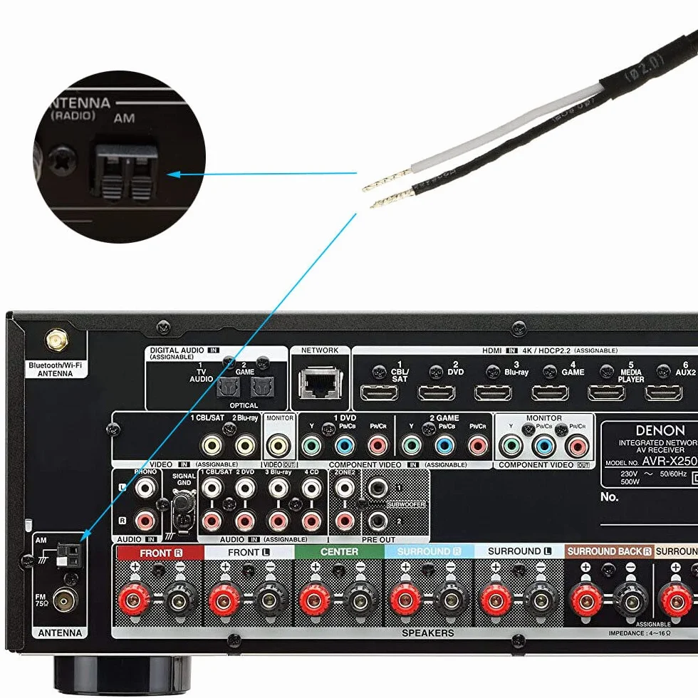 Namvo Antena 75 Omów FM AM Ramowa do Użytku Wewnątrz HD Radio Bluetooth Stereo Receiver AV Audio Vedio, Odbiornik Kina Domowego