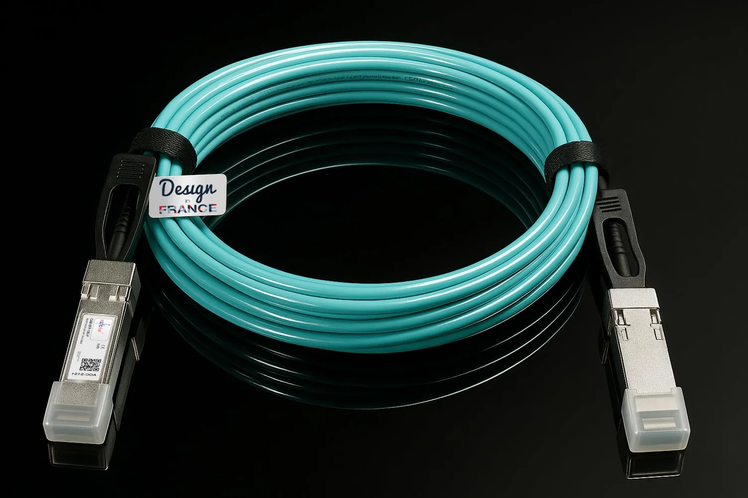 Elfcam® - 50m Kabel światłowodowy OM3 SFP+ do SFP+ AOC 10 Gb/s, Kompatybilny z SFP-10G-AOC, 50 Metrów