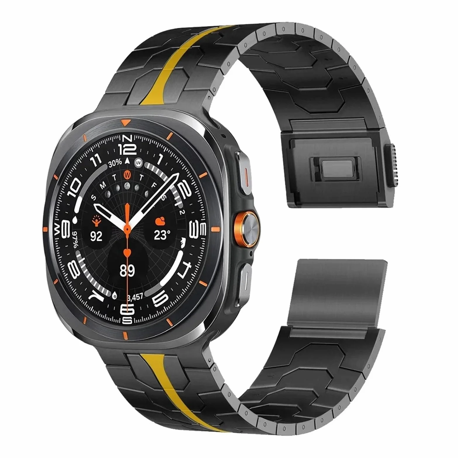 Magnetyczne zapięcie pasek ze stali nierdzewnej do Samsung Galaxy Watch 7 Ultra 47 mm luksusowa metalowa opaska na nadgarstek do Galaxy Watch Ultra paski do zegarków
