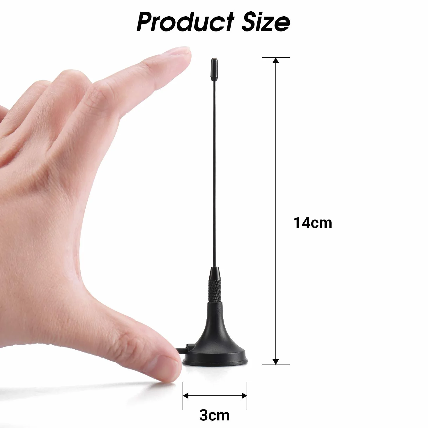 August DTA180 Przenośna antena telewizyjna, mini wewnętrzna antena Freeview HD do DVB-T2, tunerów USB, telewizorów 4K, dekoderów - podstawa magnetyczna, kabel koncentryczny 1,5 m, czarna