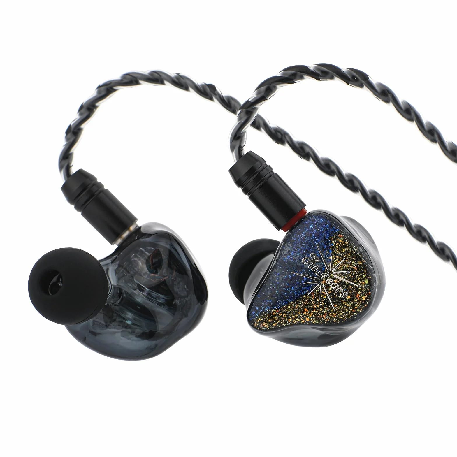LINSOUL Kiwi Ears Forteza In Ear Monitor, słuchawki HiFi 1BA + 2DD z kablem, słuchawki do gier, hybrydowe słuchawki douszne IEM, ze zdejmowanym kablem IEM dla muzyków i graczy (czarne)
