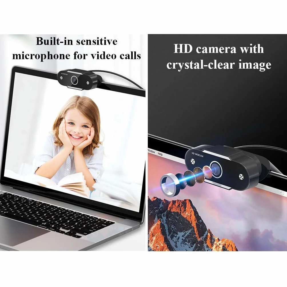 Zewnętrzna Kamera Internetowa USB Kamera Komputerowa Z Autofokusem Kompatybilna Z Microsoft Teams, Kamera Do Streamowania Plug And Play USB, Do Laptopa, Komputera Stacjonarnego(480P,With tripod)